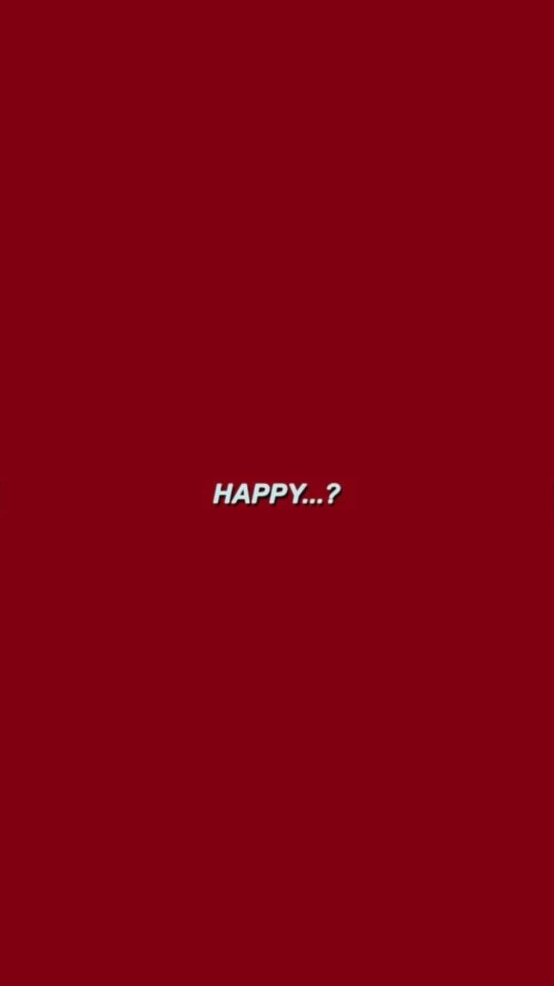 Red Cute Aesthetic, deep red background, bold white text, Full HD Phone Wallpaper