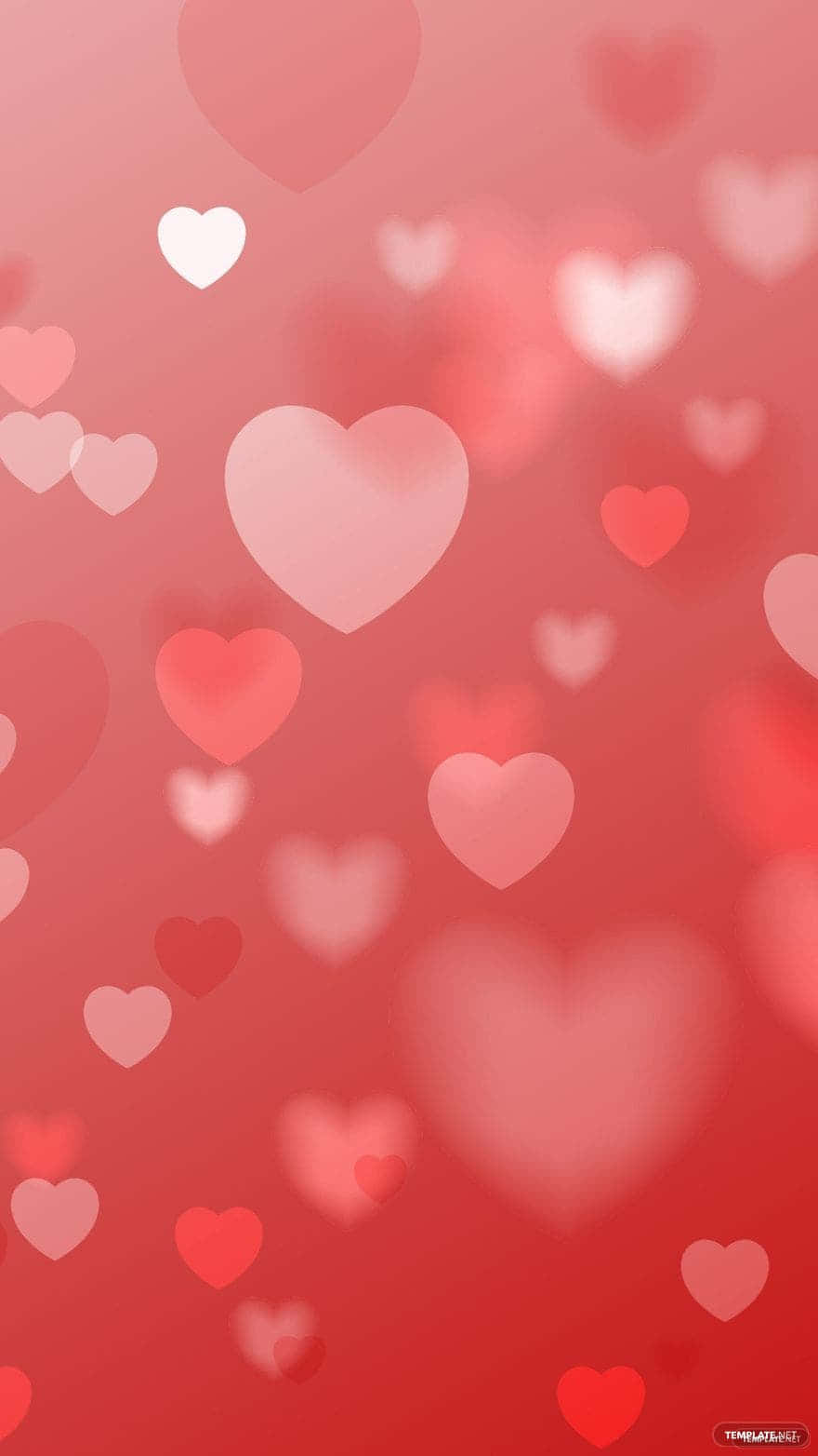 red cute aesthetic, soft gradient of red hues, floating hearts, HD Phone Wallpaper