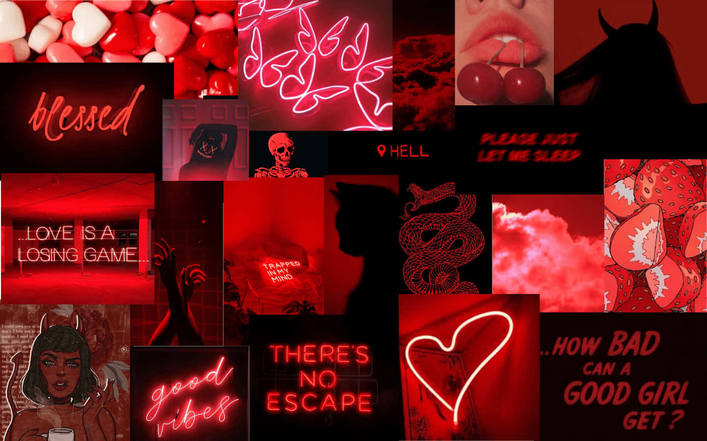 red, neon signs, cherries, HD Desktop Wallpaper