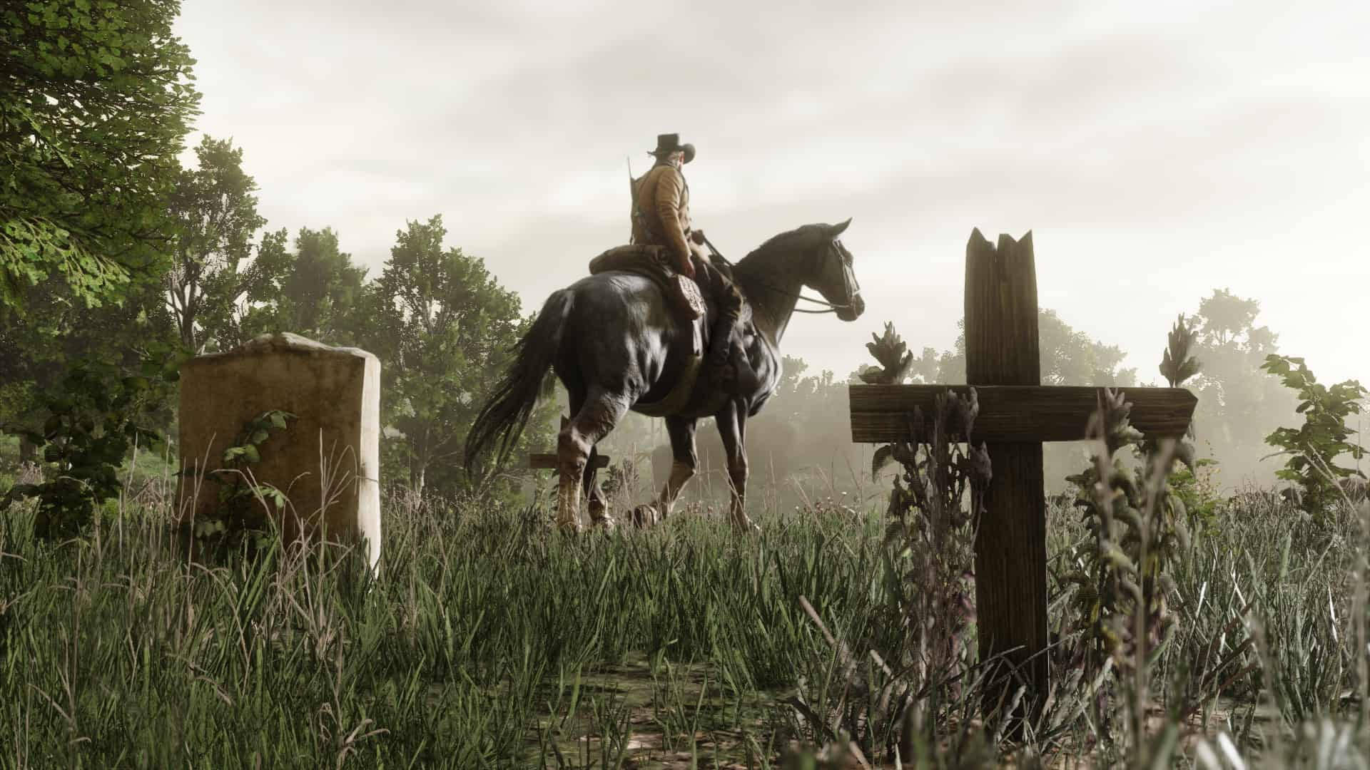 Red Dead Redemption 2, 4K, cemetery, Full HD Desktop Wallpaper