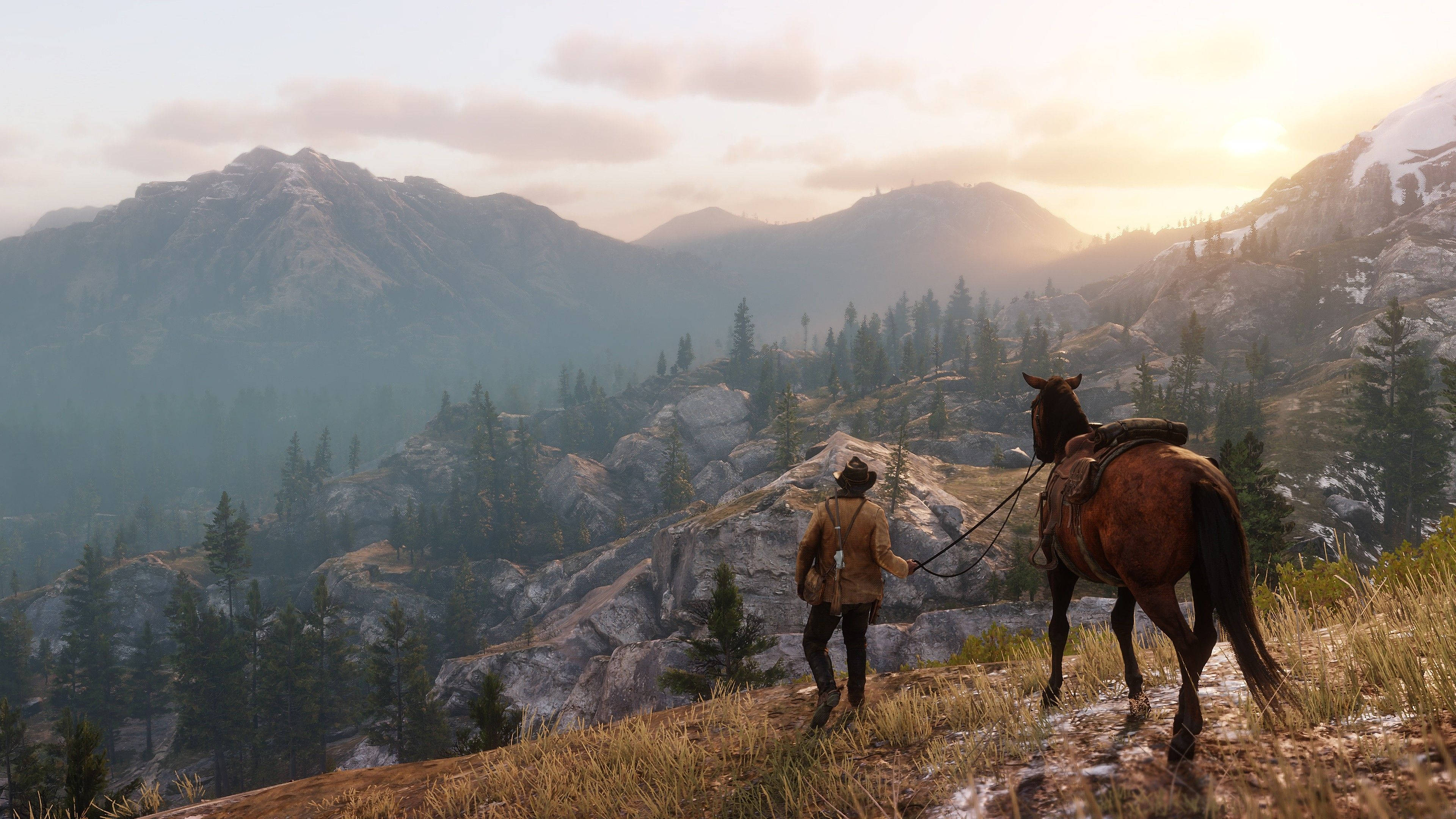Red Dead Redemption 2, 4K, mountains, 4K Desktop Wallpaper