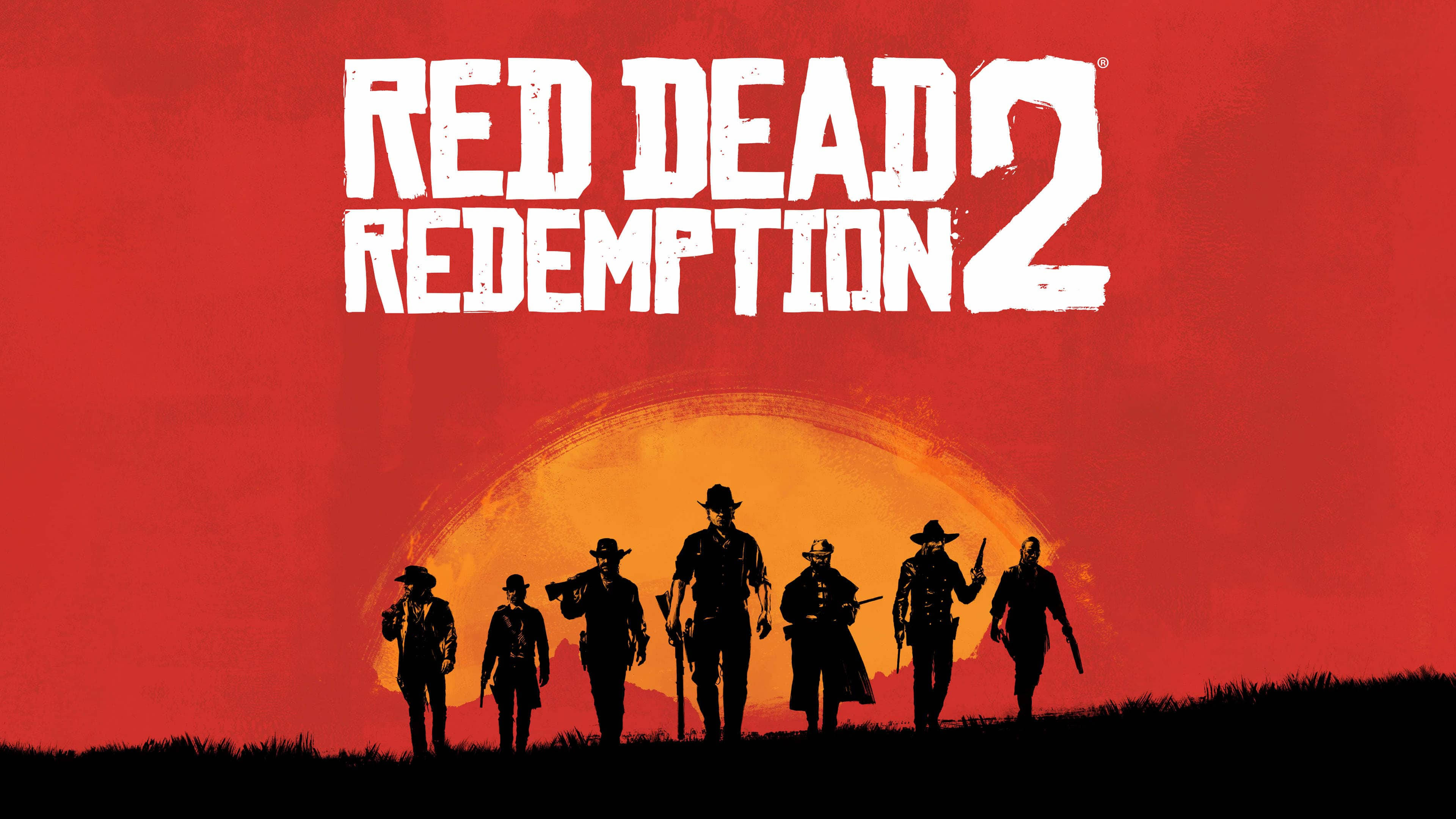 Red Dead Redemption 2, cowboys, fiery red sunset, 4K Desktop Wallpaper