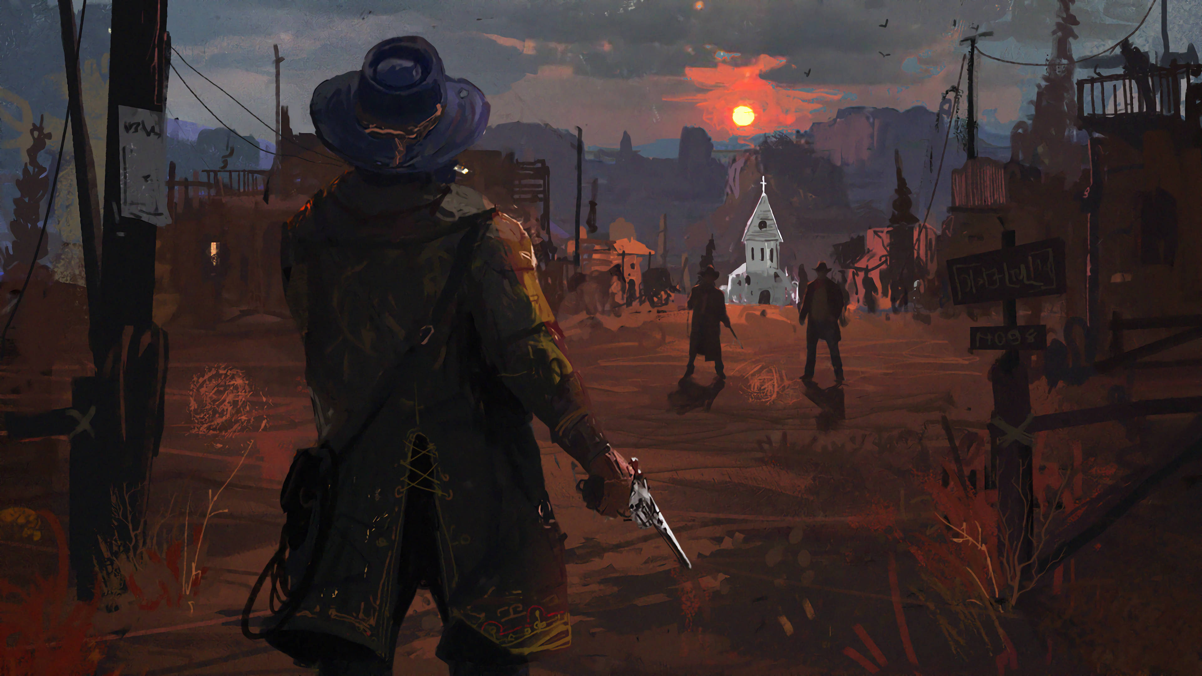 Red Dead Redemption 2, cowboy, blue hat, 4K Desktop Wallpaper