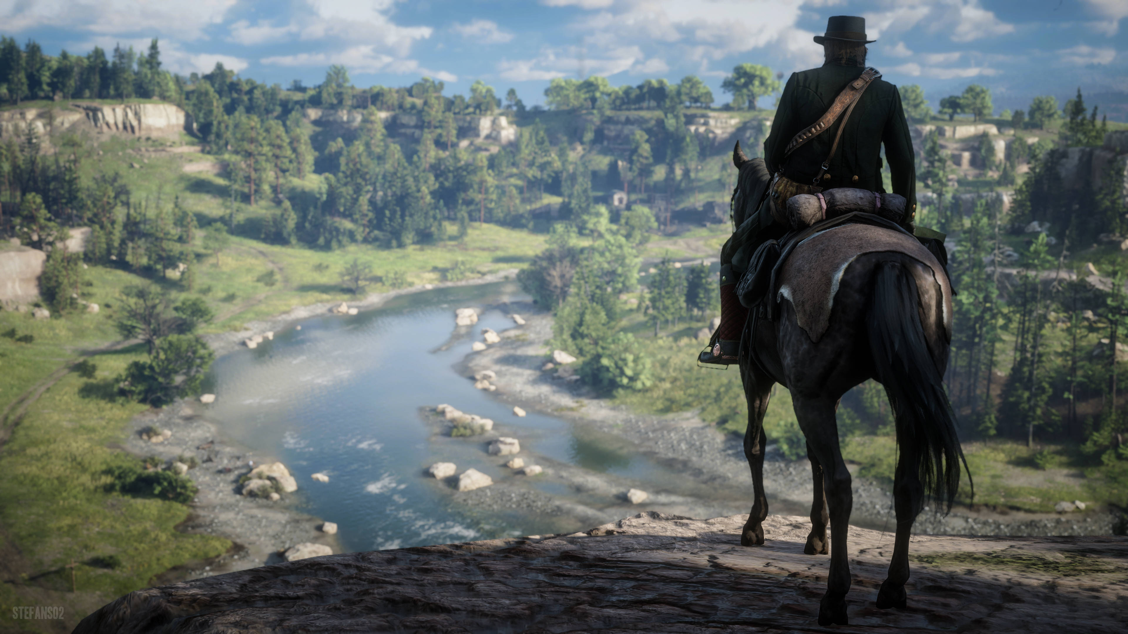 Red Dead Redemption 2, cowboy, dark horse, 4K Desktop Wallpaper