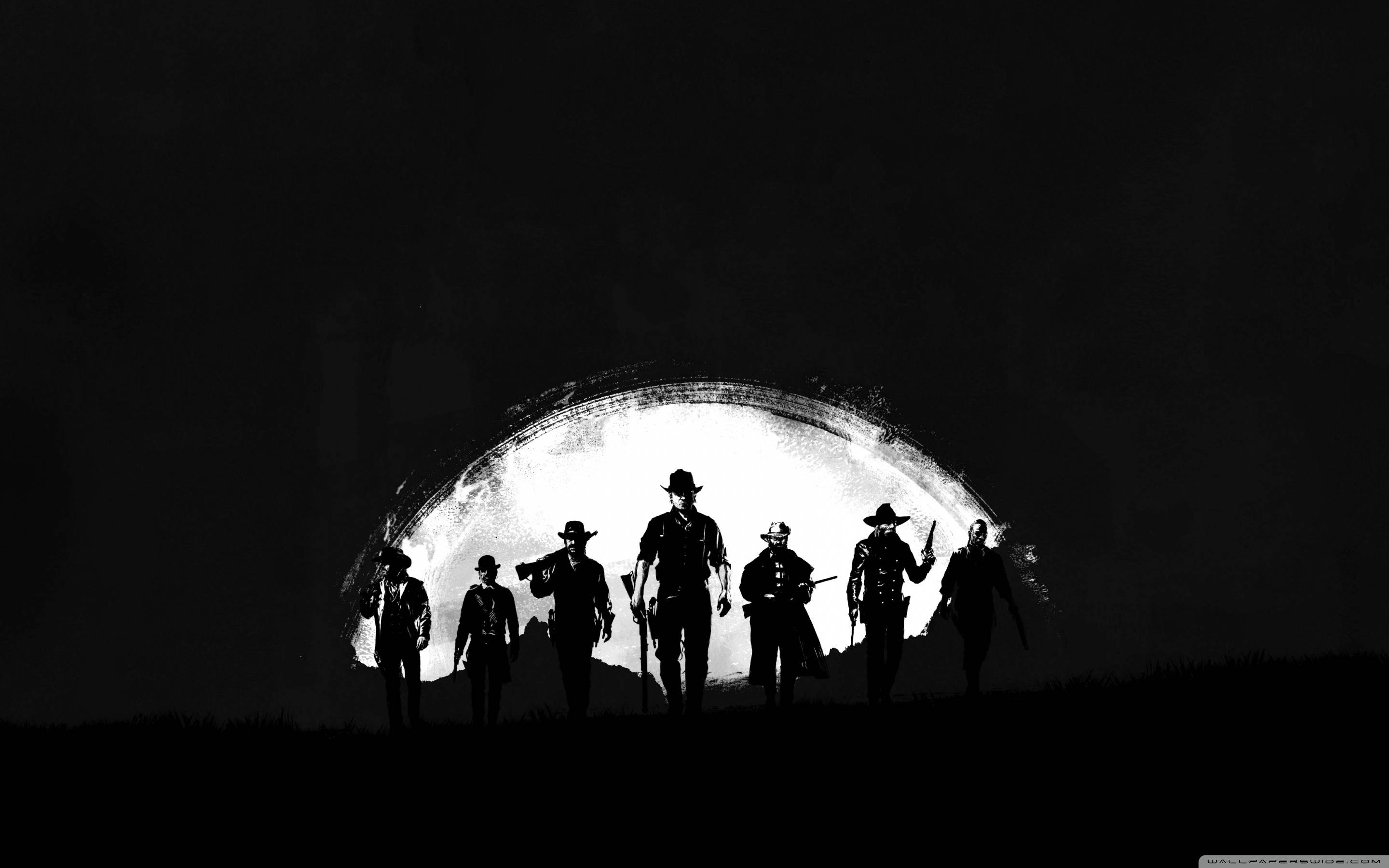 Red Dead Redemption 2, cowboys, half-moon, 2K Desktop Wallpaper
