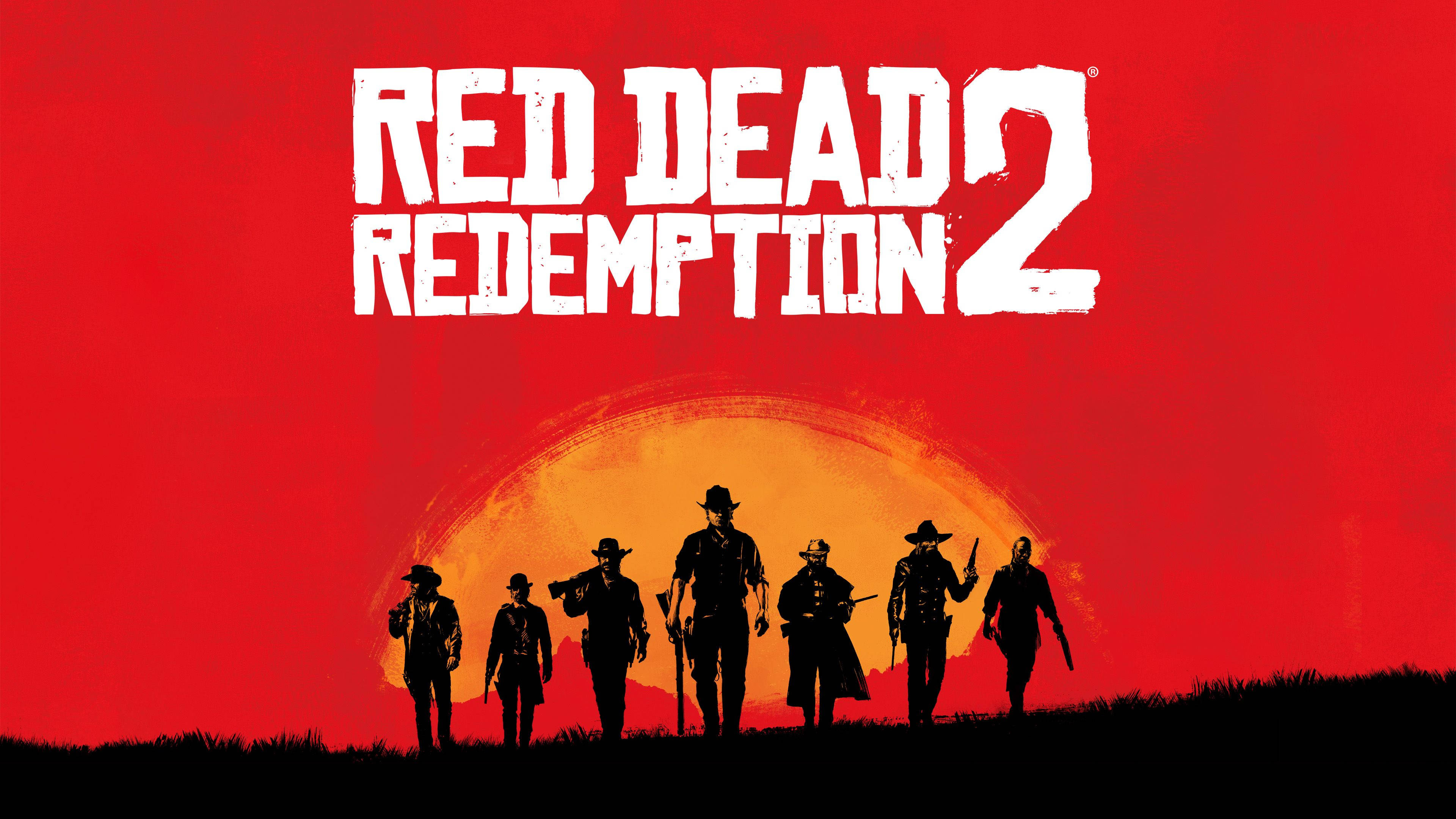 Red Dead Redemption 2, fiery sunset, bold red sky, 4K Desktop Wallpaper