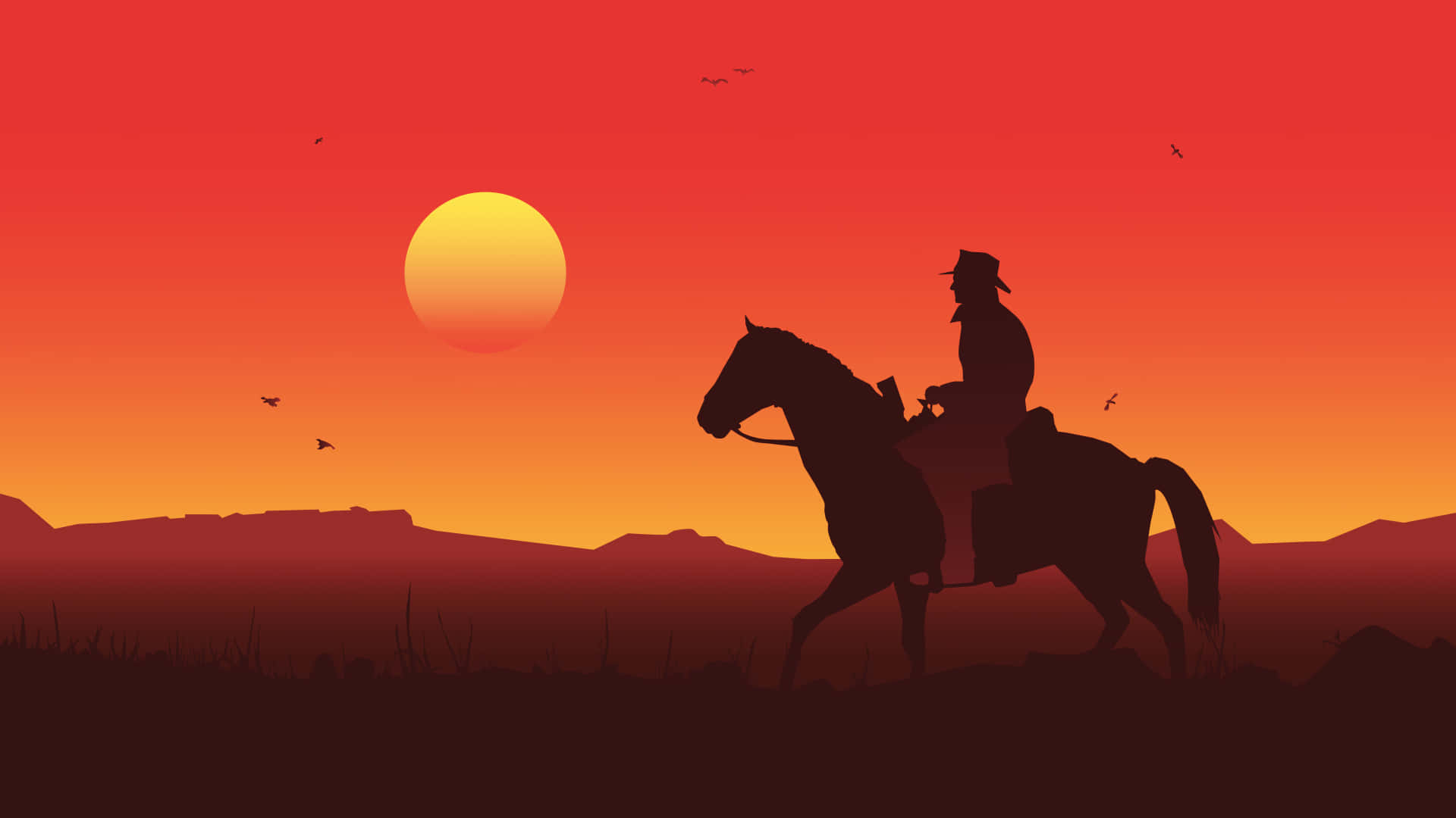 Red Dead Redemption 2, cowboy, horse, Full HD Desktop Wallpaper
