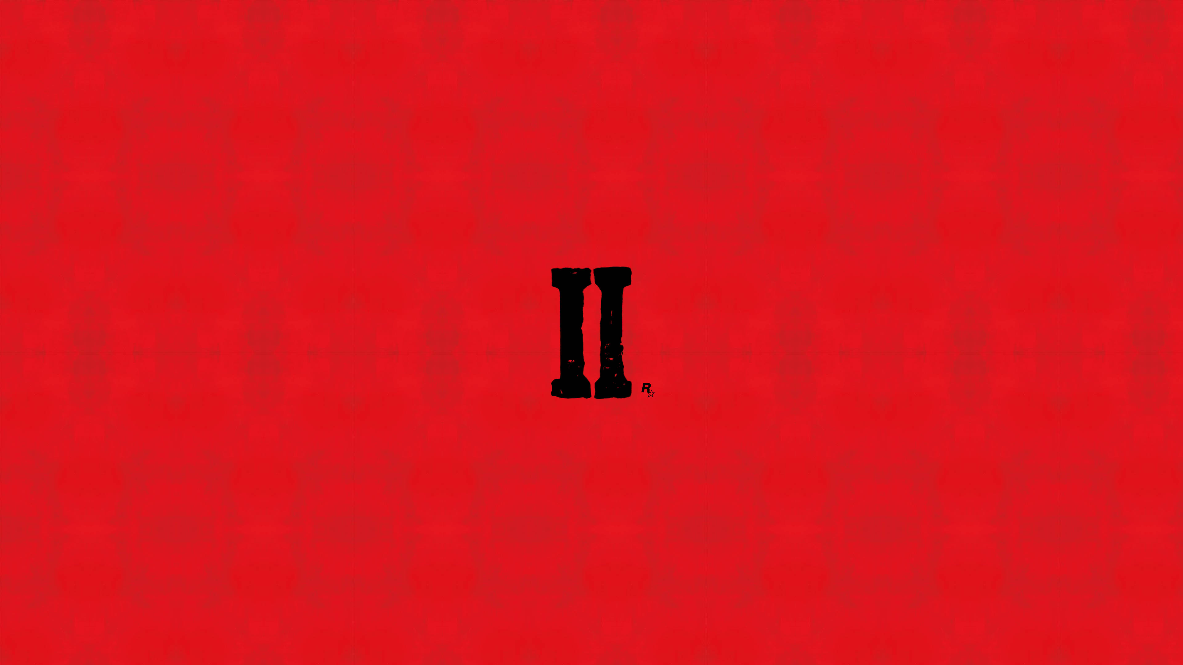 Red Dead Redemption 2, Roman numeral II, textured vibrant red background, 4K Desktop Wallpaper