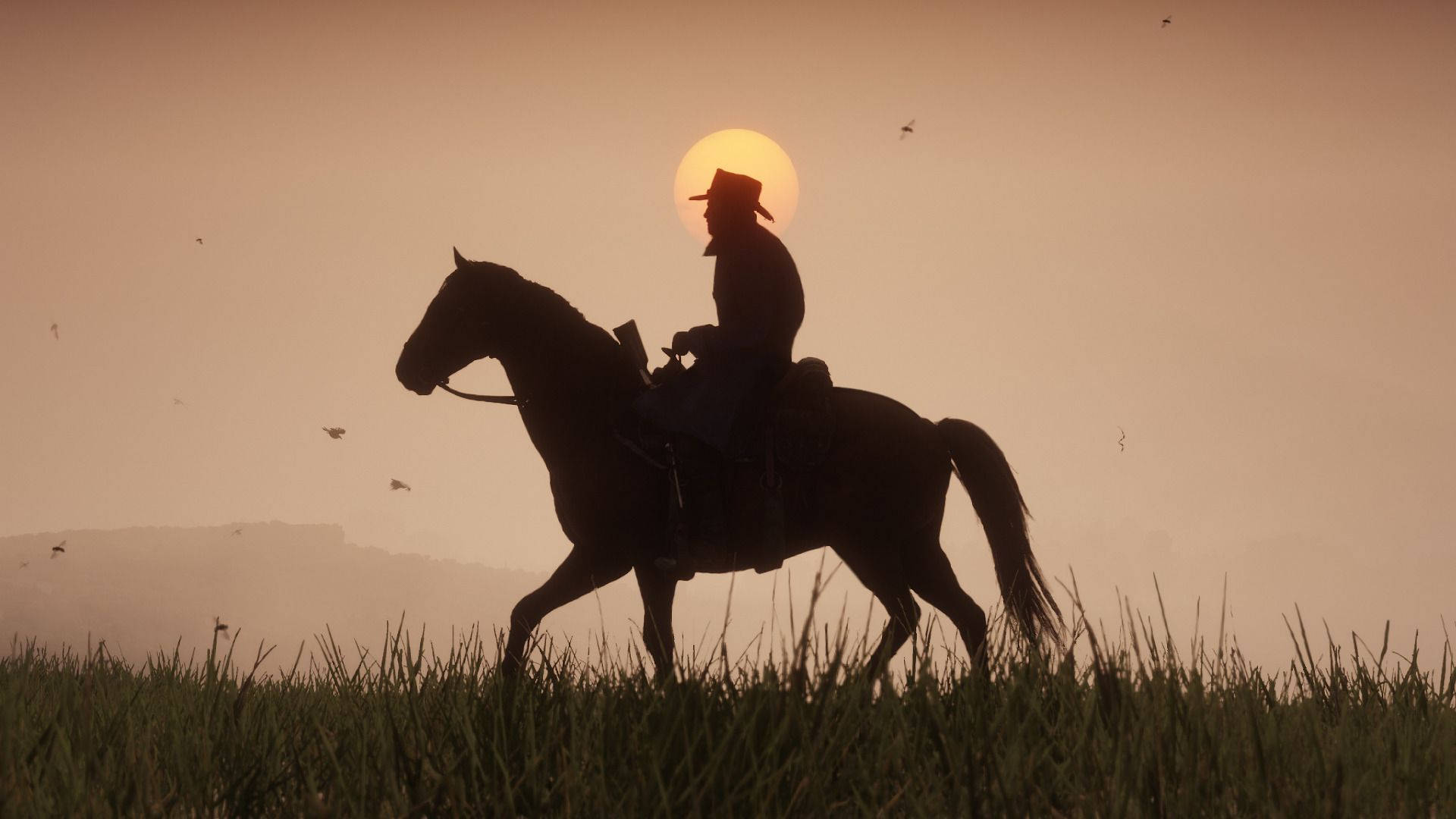 Red Dead Redemption 2, cowboy, horse, Full HD Desktop Wallpaper