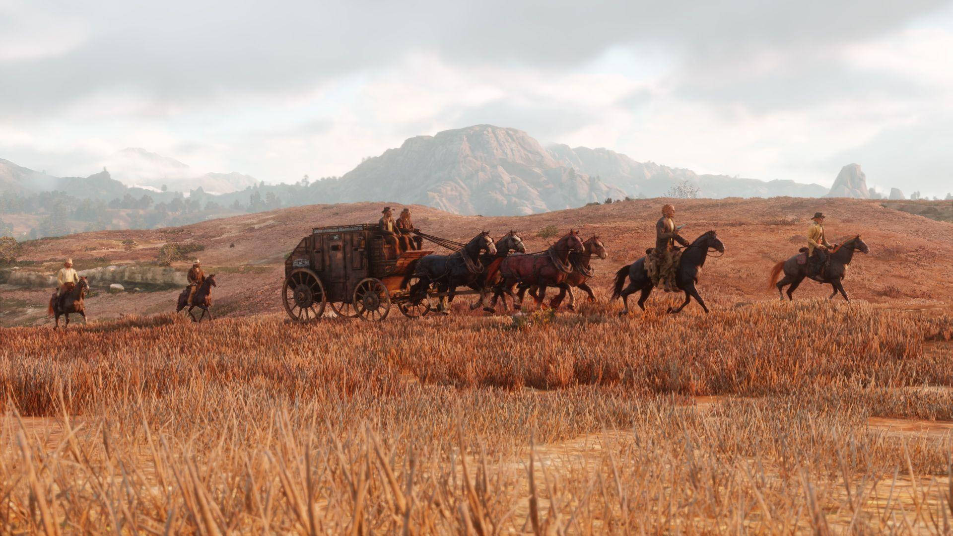 Red Dead Redemption 2, 4K, carriage, Full HD Desktop Wallpaper