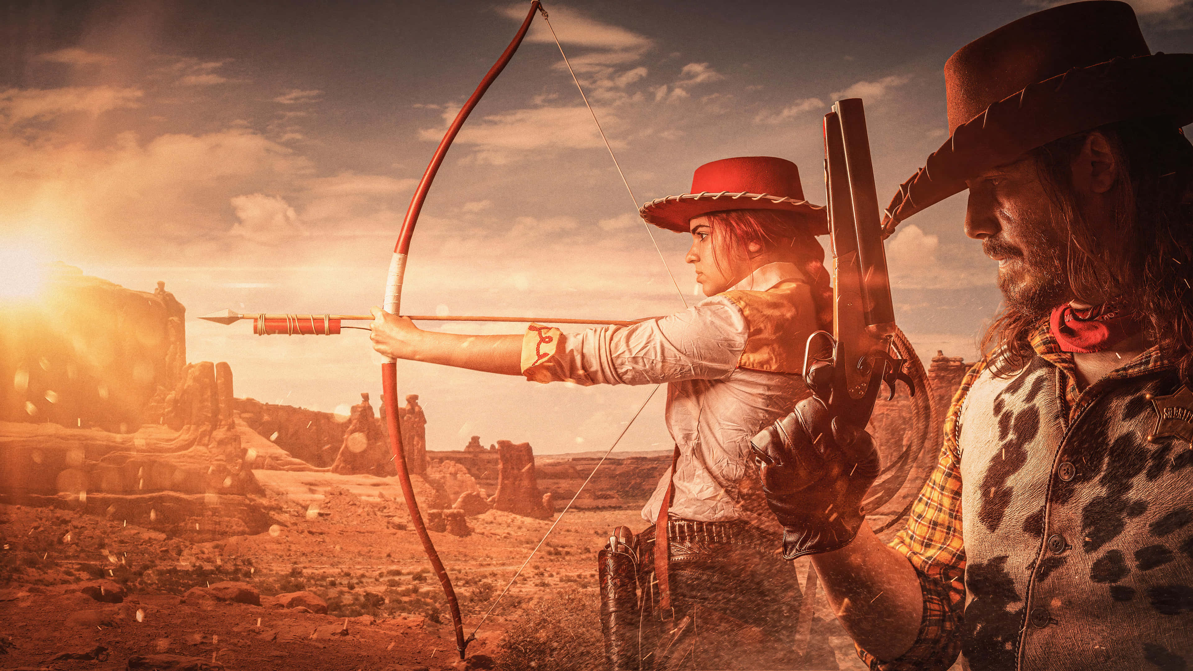 Red Dead Redemption 4K, golden hour, desert canyon, 4K Desktop Wallpaper