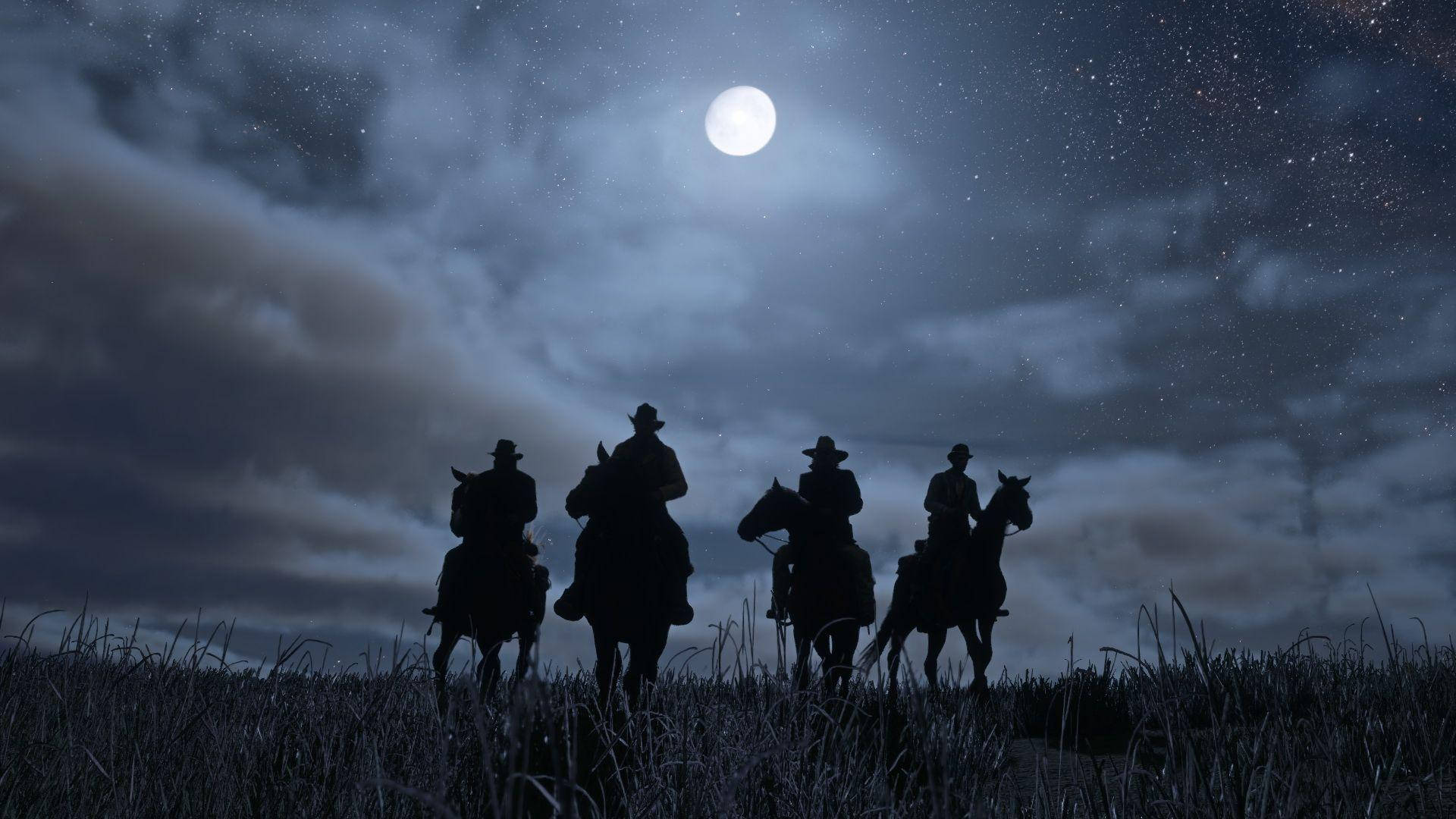 Red Dead Redemption 2, 4K, night, Full HD Desktop Wallpaper