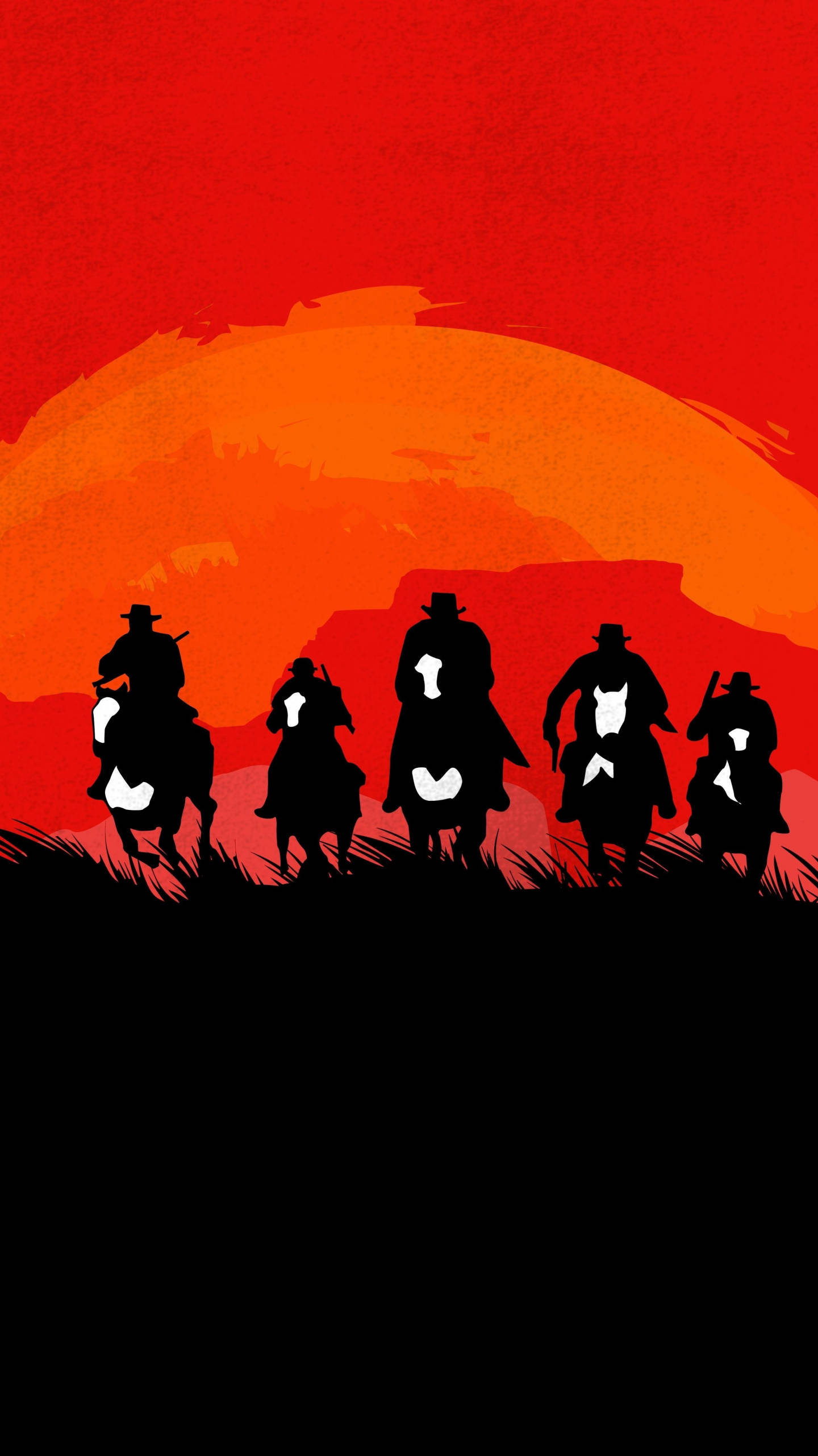 Red Dead Redemption II, cowboys, horseback, 2K Phone Wallpaper