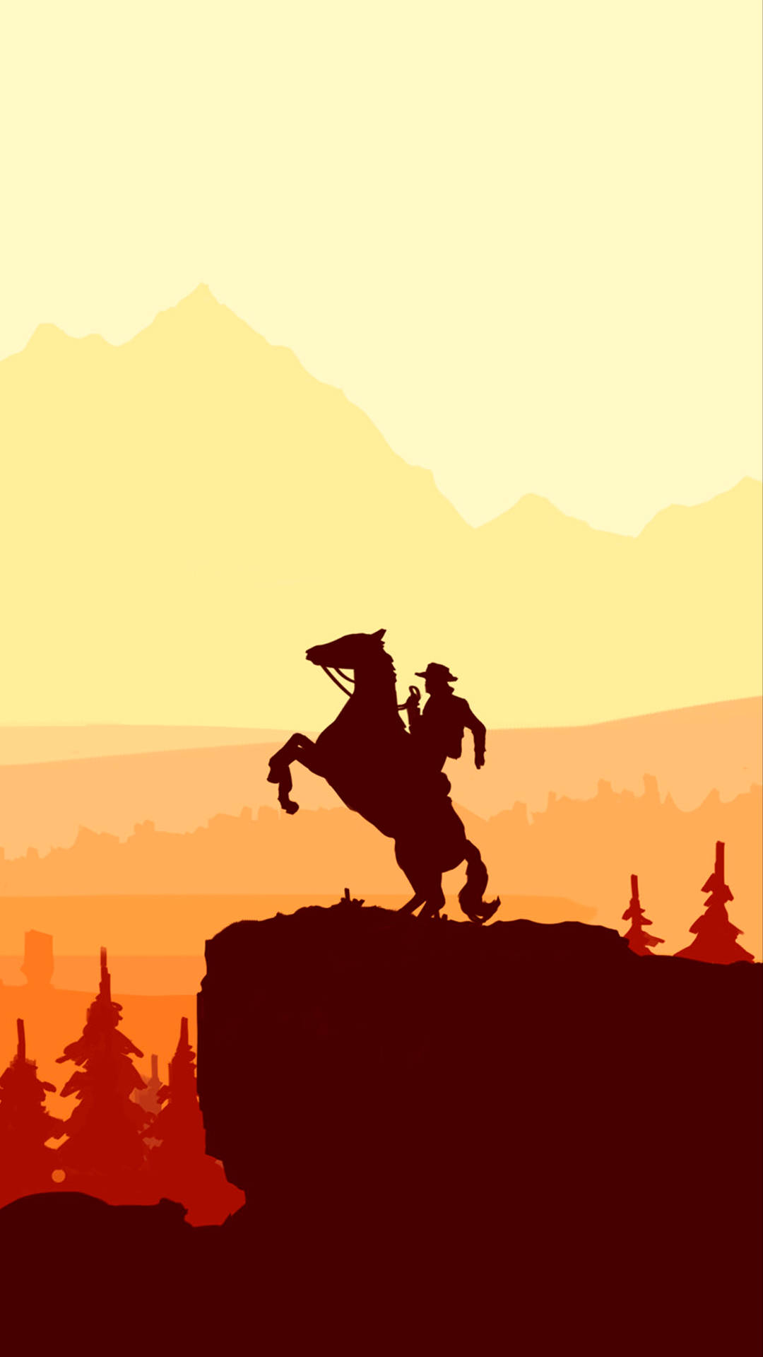 Red Dead Redemption II, rearing horse, cowboy, Full HD Phone Wallpaper