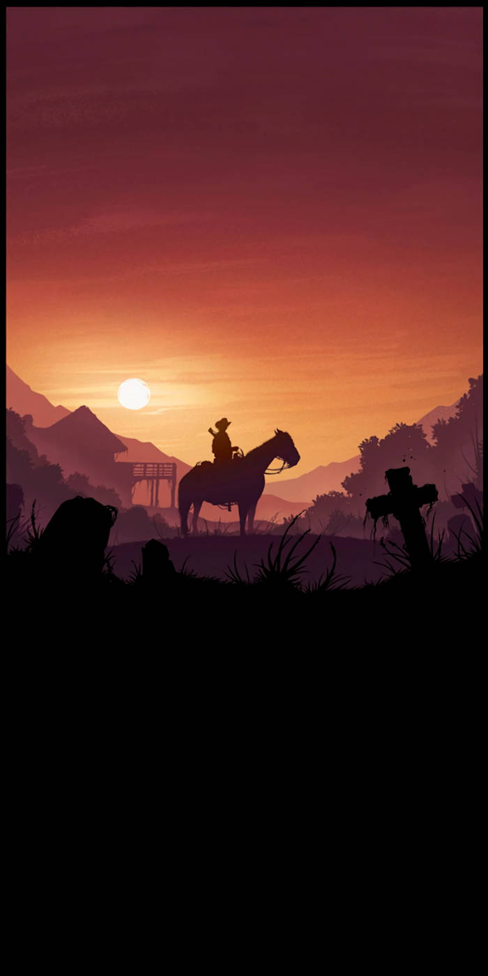 Red Dead Redemption II, cemetery, firey sunset, HD Phone Wallpaper