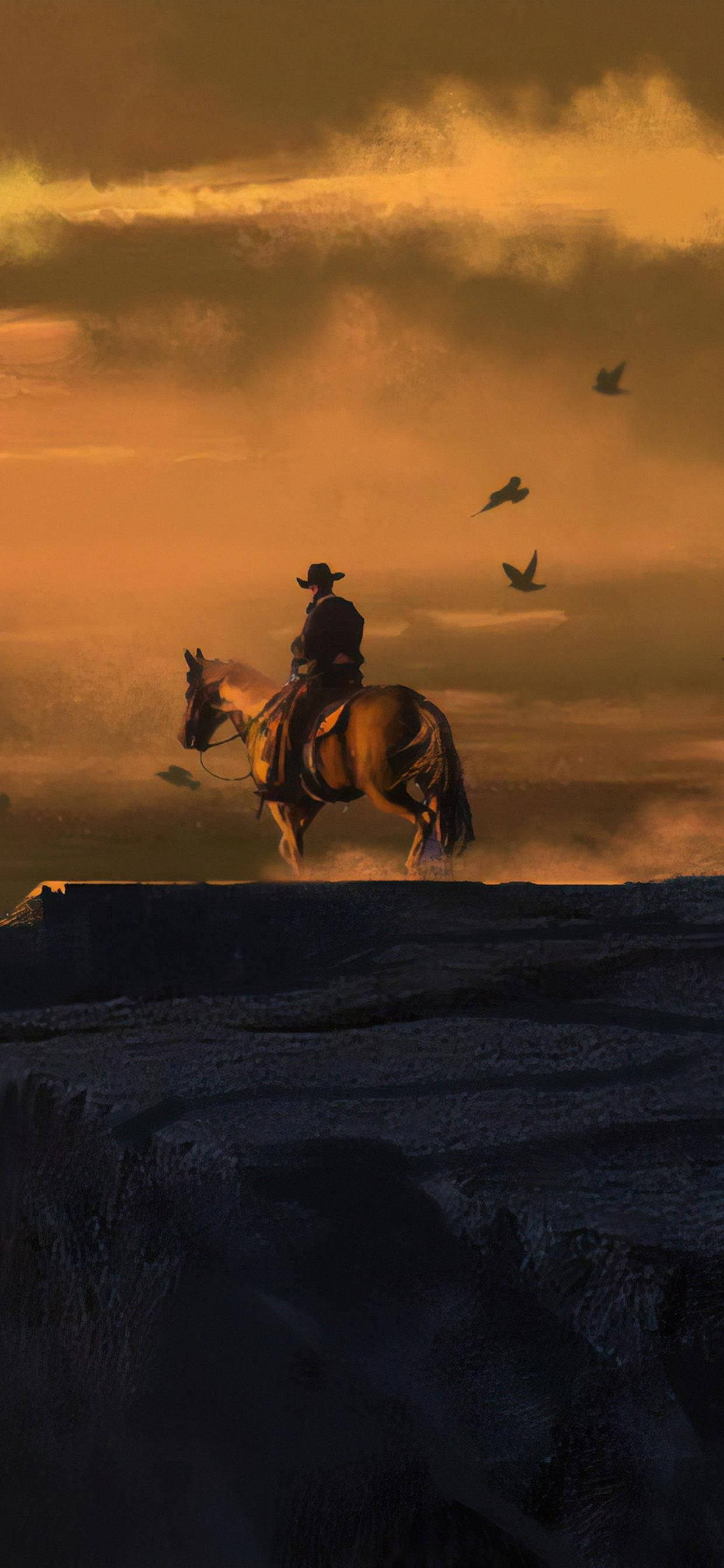 Red Dead Redemption, cowboy, horseback, 2K Phone Wallpaper