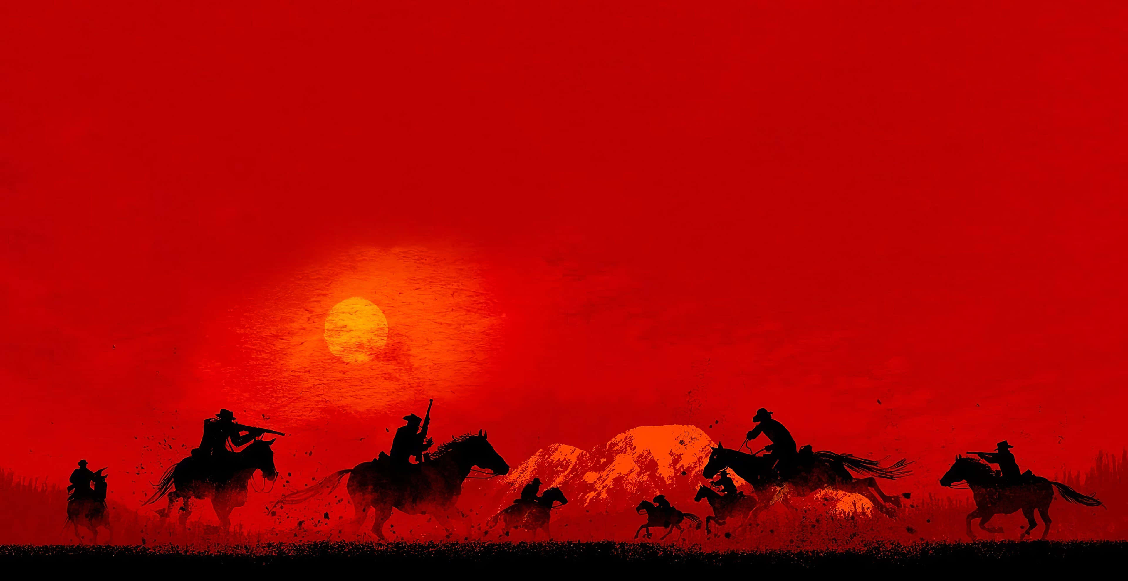 Red Dead Redemption, 4K, blood red sunset, 4K Desktop Wallpaper