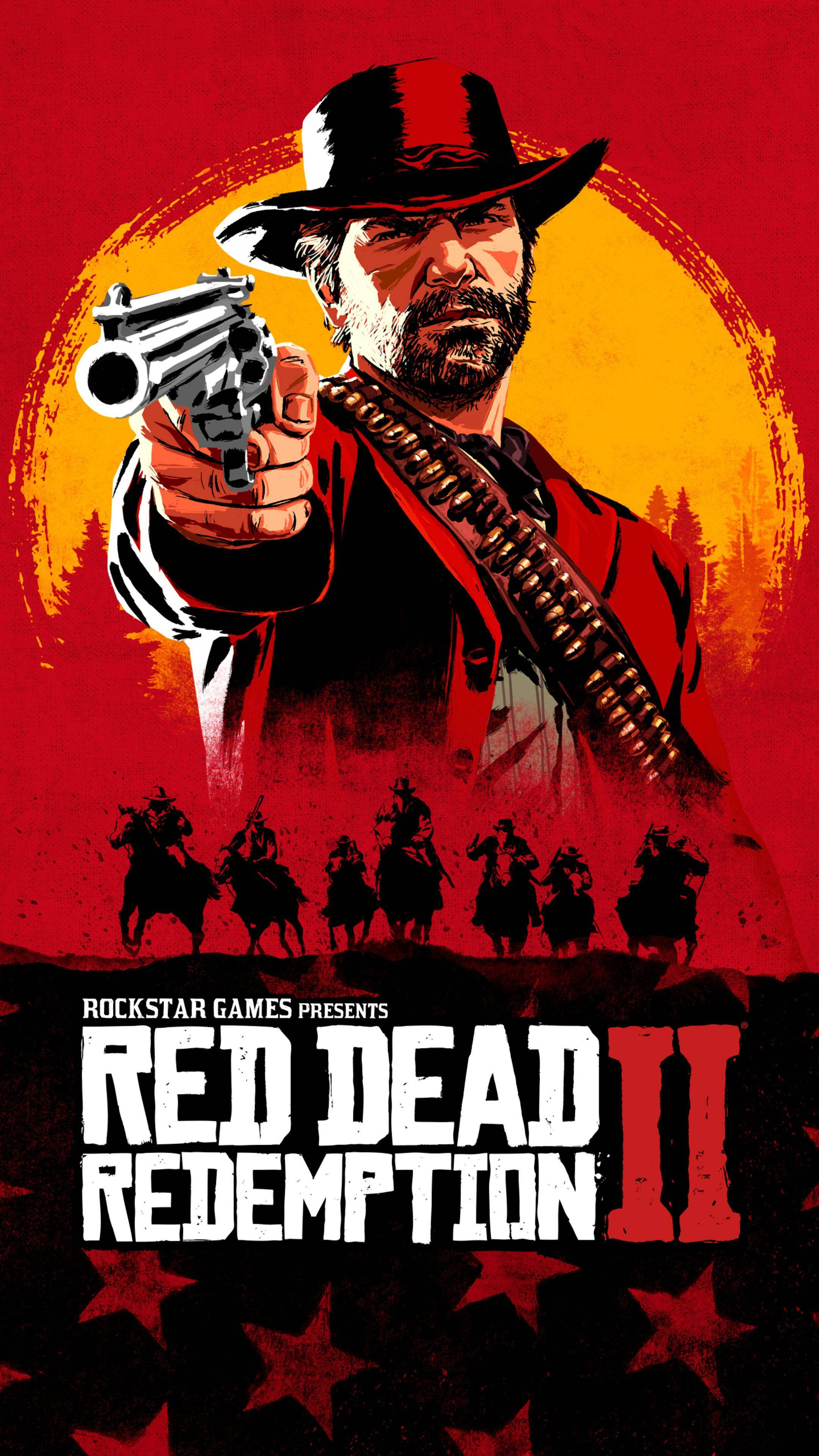 Red Dead Redemption 2, 4K Character Intro, gritty illustrated cowboy, 4K Phone Wallpaper