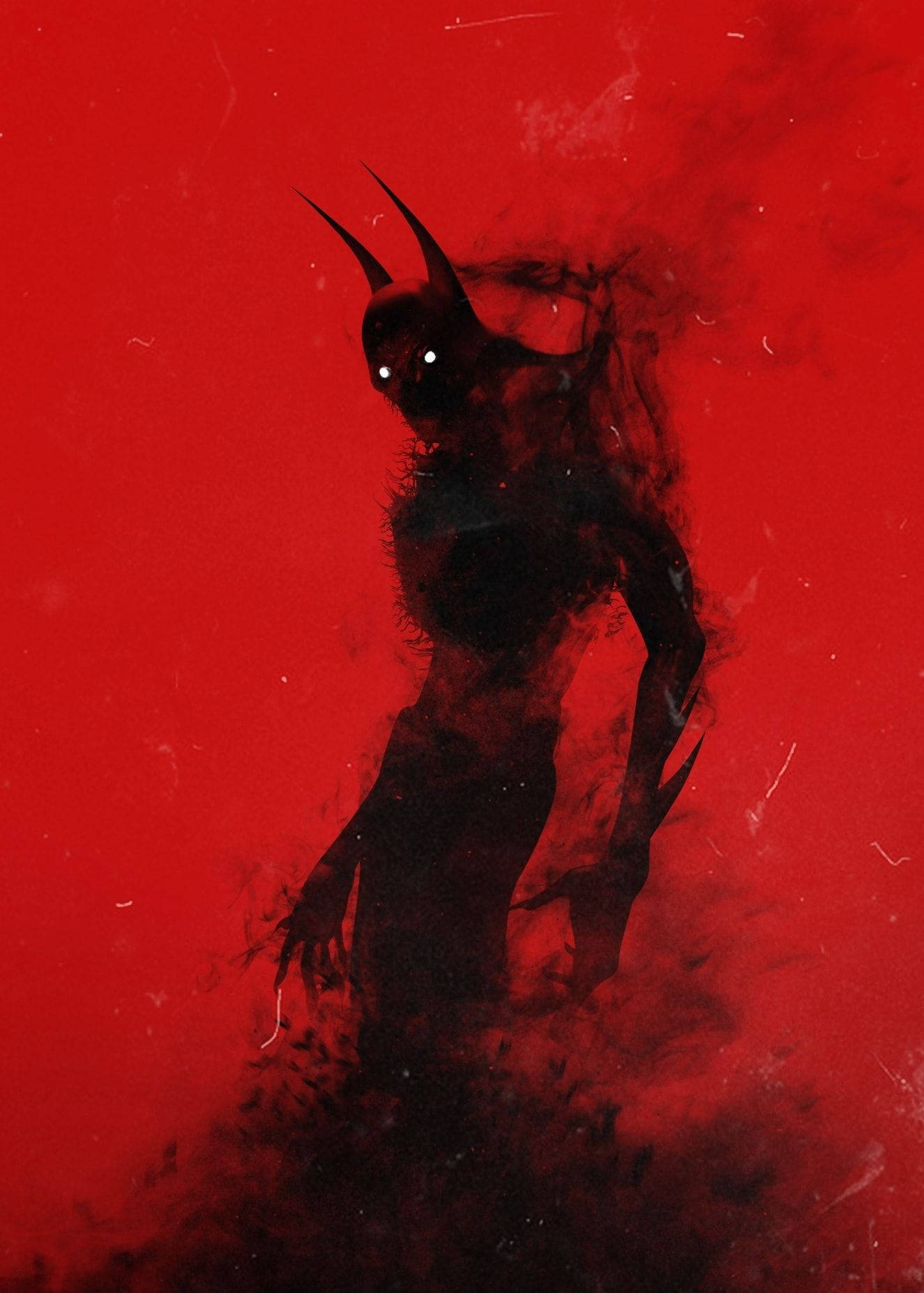 Red Death, smoky shadow figure, horned demon silhouette, HD Phone Wallpaper