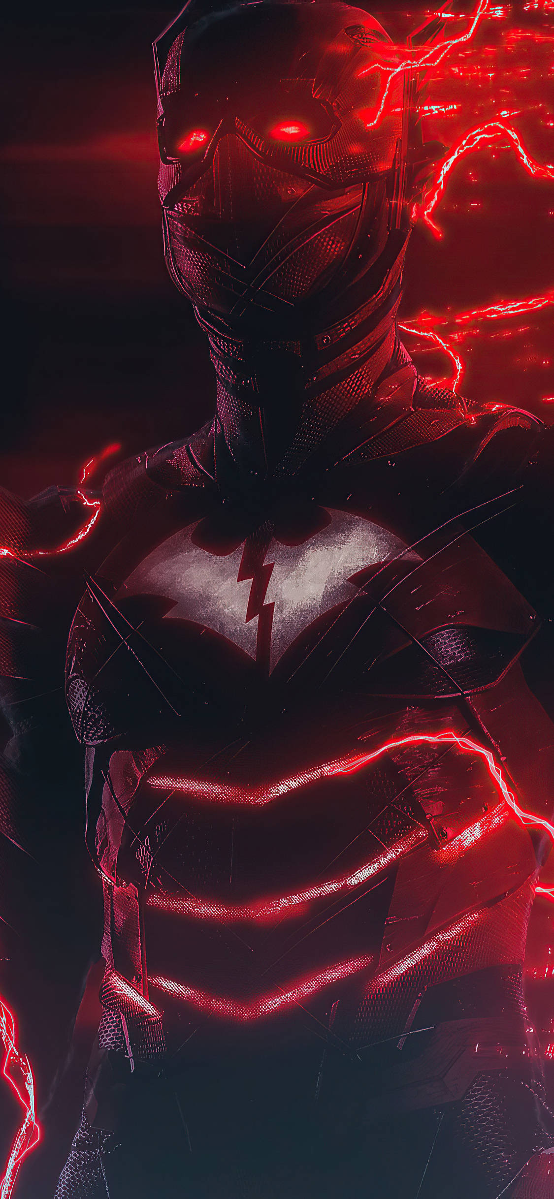 Red Death, glowing red eyes, crackling red lightning energy, Full HD Phone Wallpaper