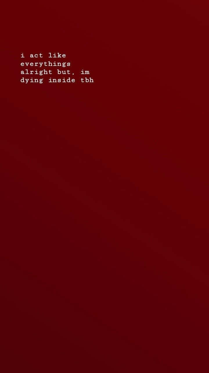 Red Aesthetic Tumblr, deep red gradient, white text, HD Phone Wallpaper