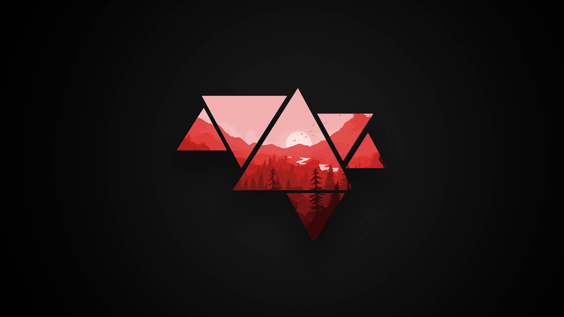 Red Mountain, diamonds, geometric mountain, Full HD Desktop Wallpaper