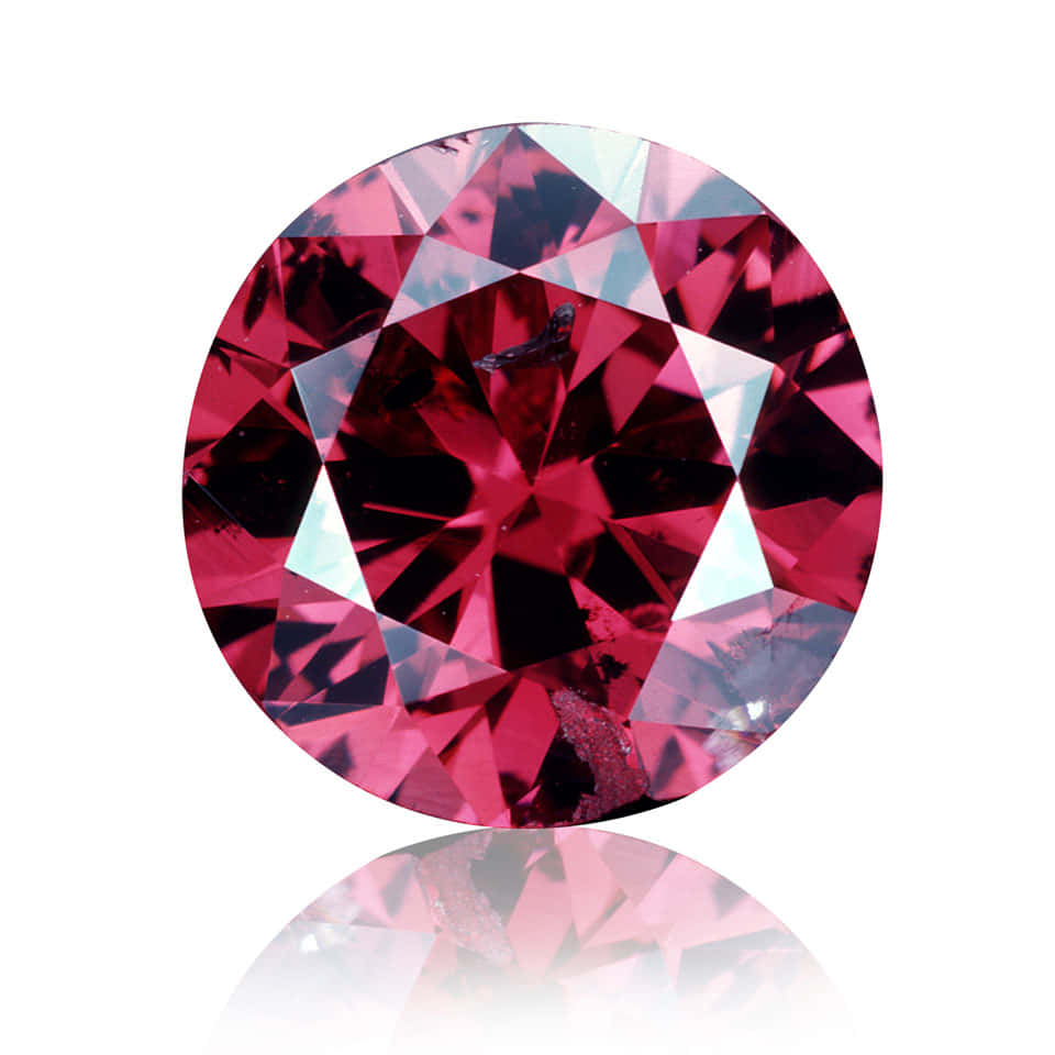 Red Diamond, round pink gemstone, deep magenta facets, SD Desktop Wallpaper