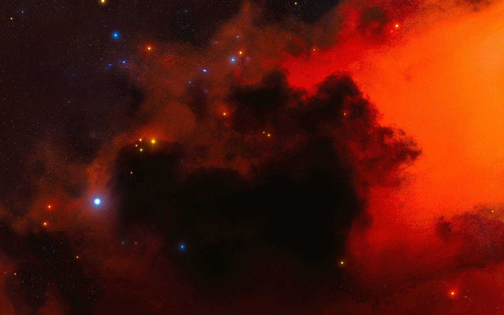Red Dope, cosmic clouds, glowing stars, HD Desktop Wallpaper