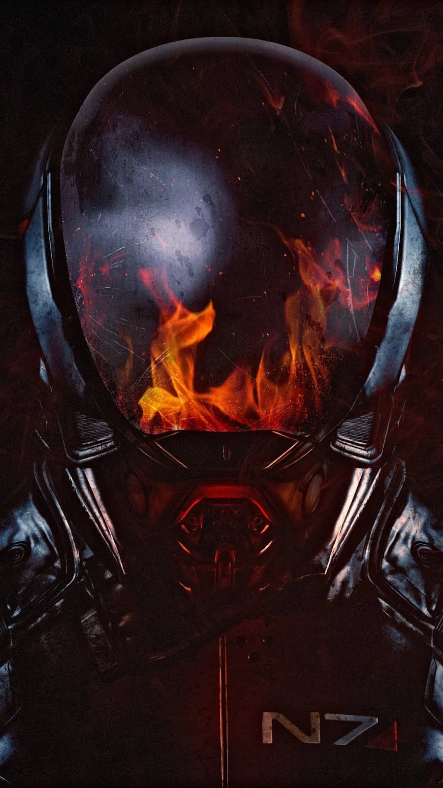 Red Dope, flames, dark armored figure, HD Phone Wallpaper