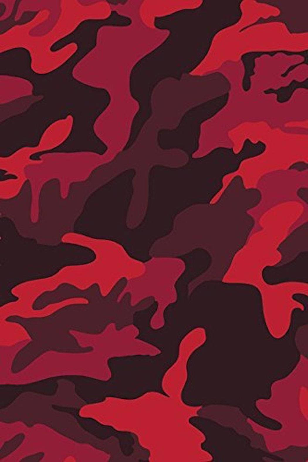 red camo, red camouflage pattern, dark maroon, HD Phone Wallpaper