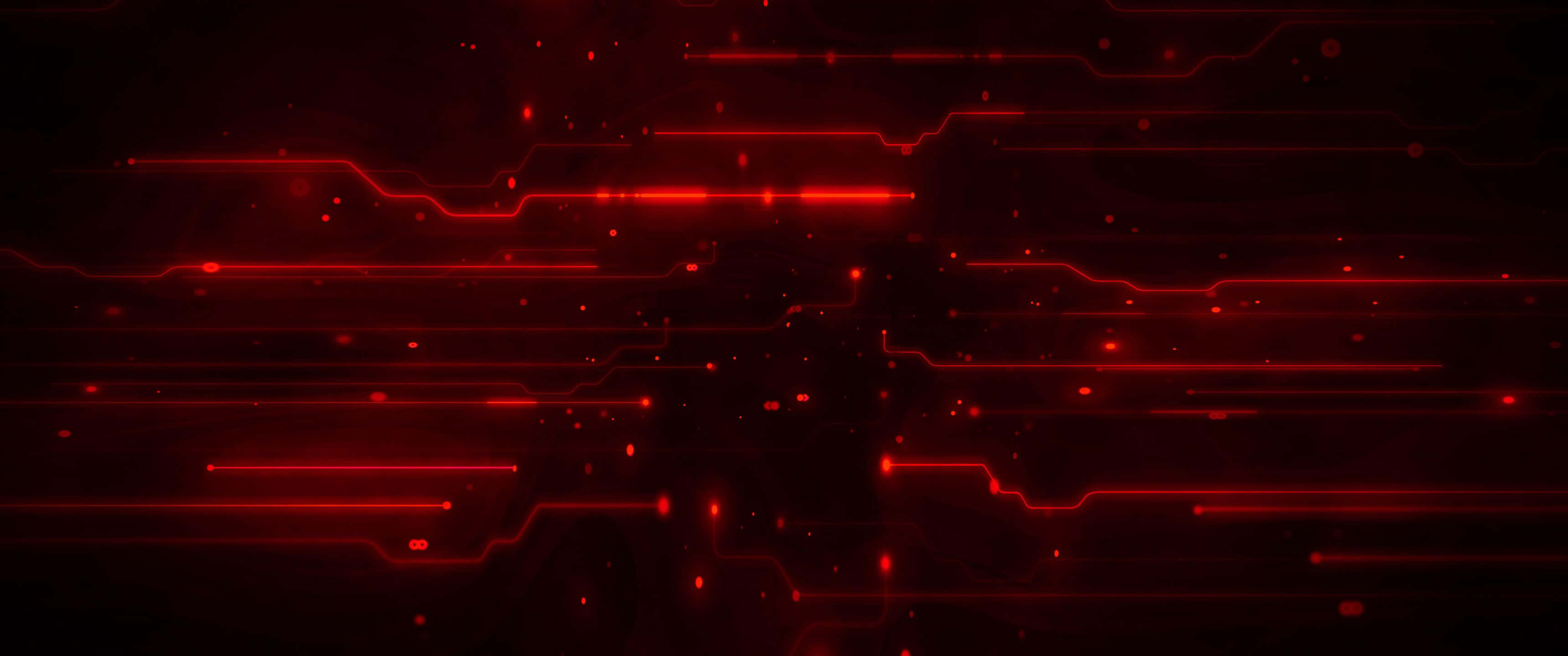 Red Ultra Wide HD, 3440 x 1440, glowing red circuit lines, 2K Desktop Wallpaper