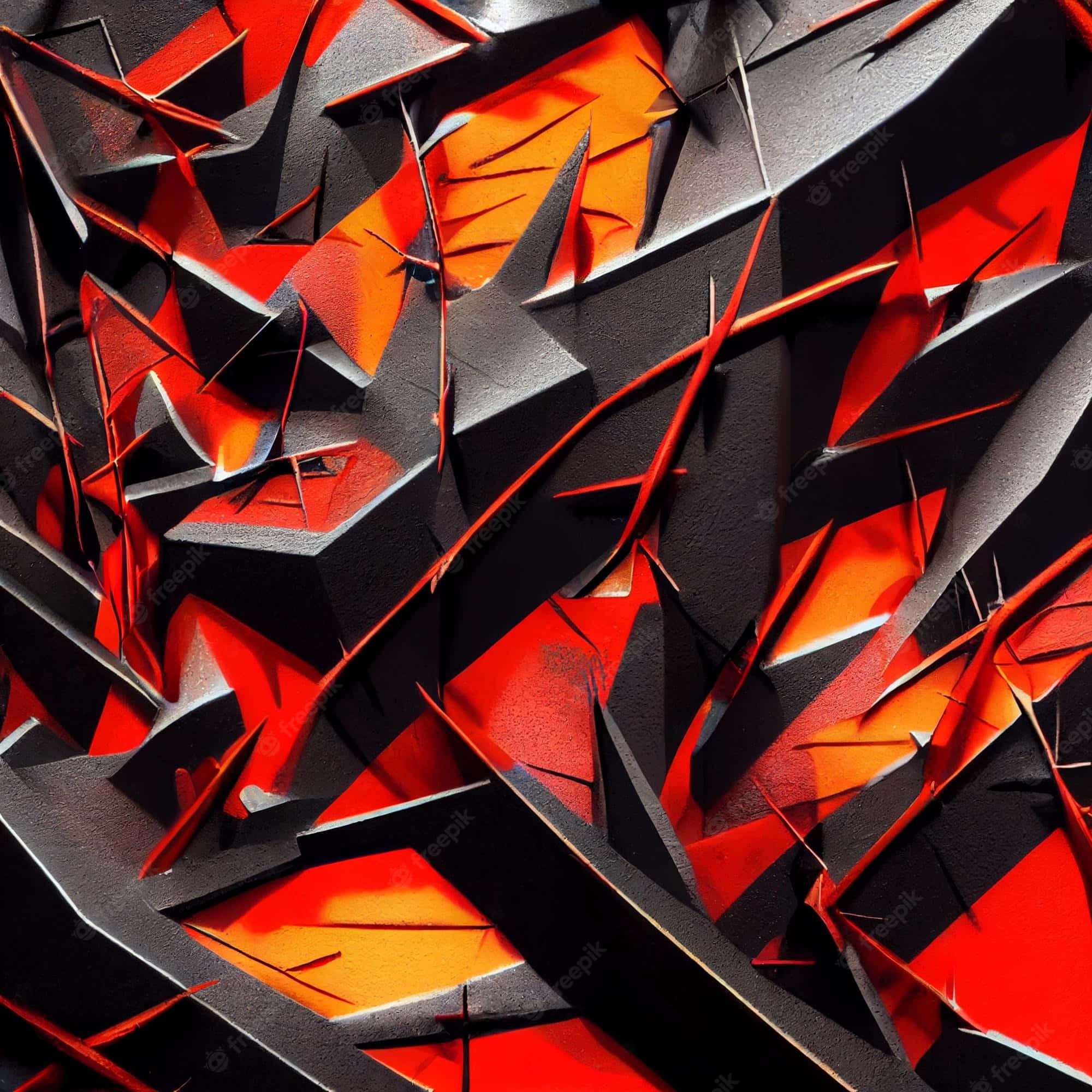 Red Gaming, spiky textures, black, Full HD Desktop Wallpaper