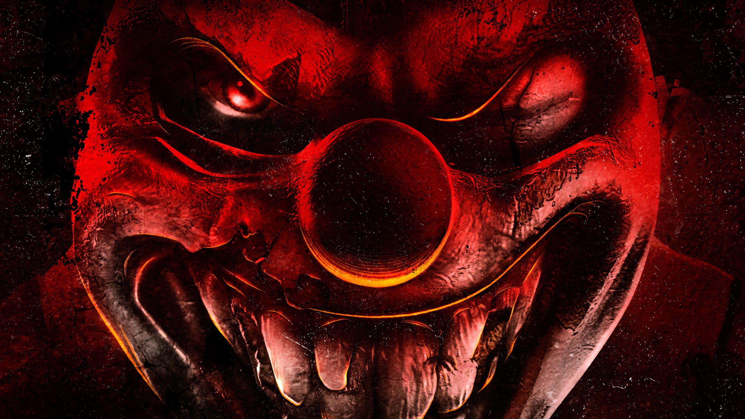 Red Gaming, glowing red eyes, wide grin, 2K Desktop Wallpaper