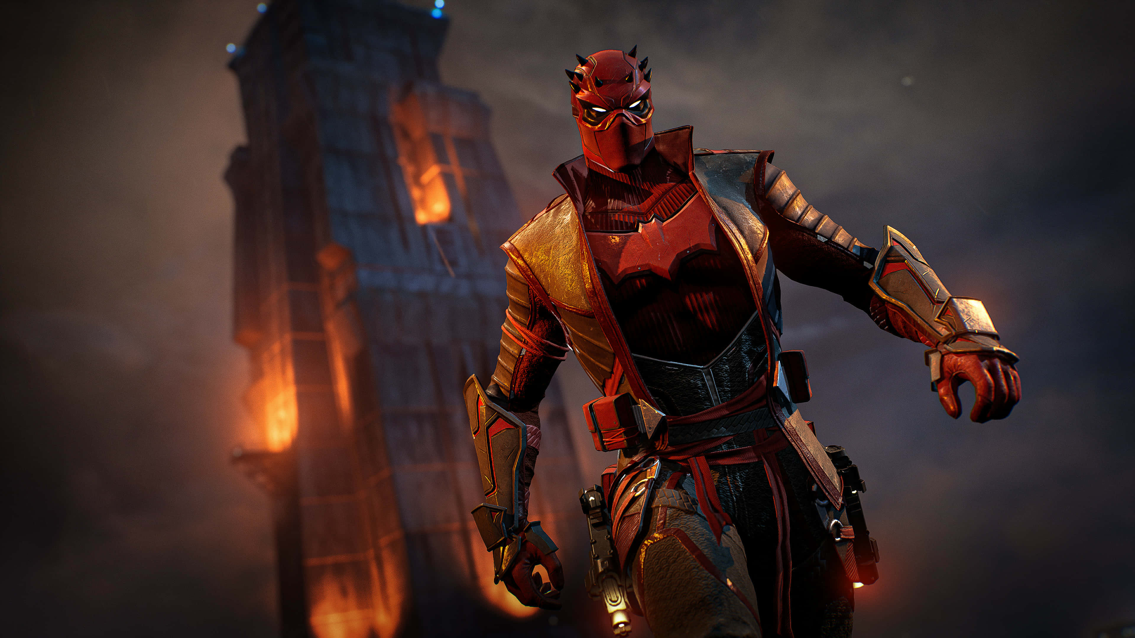 Red Gaming, red-masked vigilante, armored suit, 4K Desktop Wallpaper
