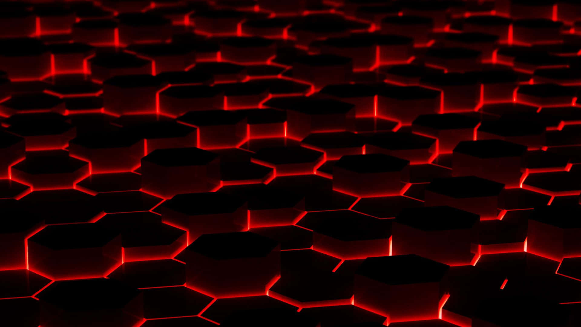 Red Gaming, glowing red hexagonal tiles, futuristic, Full HD Desktop Wallpaper