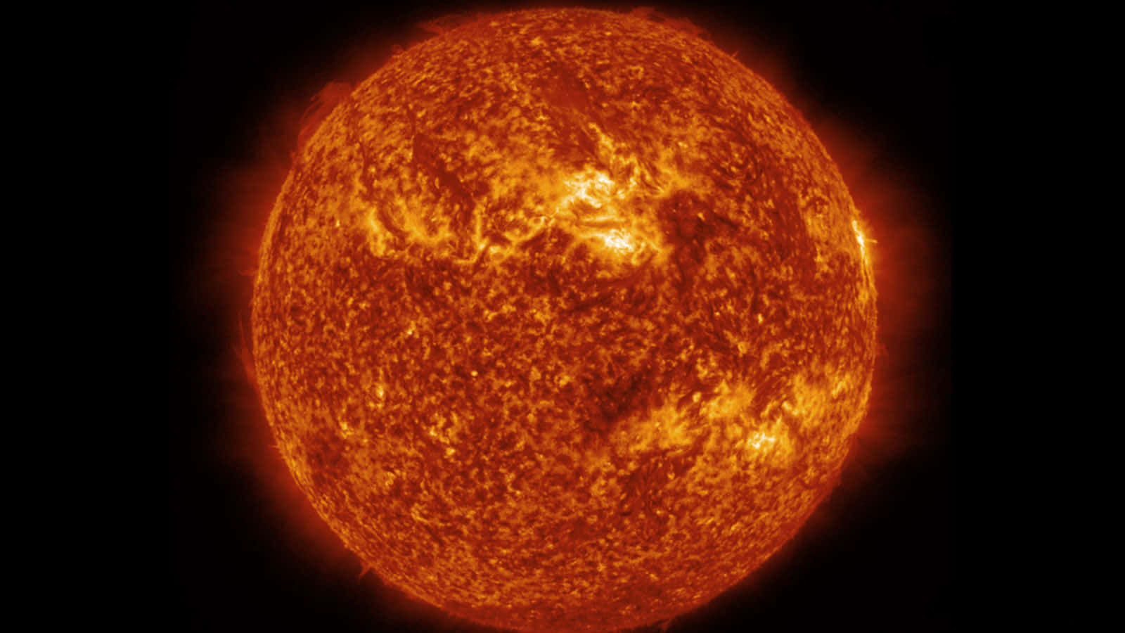 Red Giant, fiery orange sun, turbulent surface details, HD Desktop Wallpaper