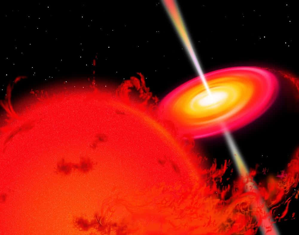 Red Giant, accretion disk, black hole, SD Desktop Wallpaper