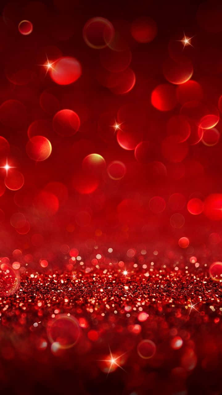 red glitter, sparkling bokeh lights, starbursts, HD Phone Wallpaper