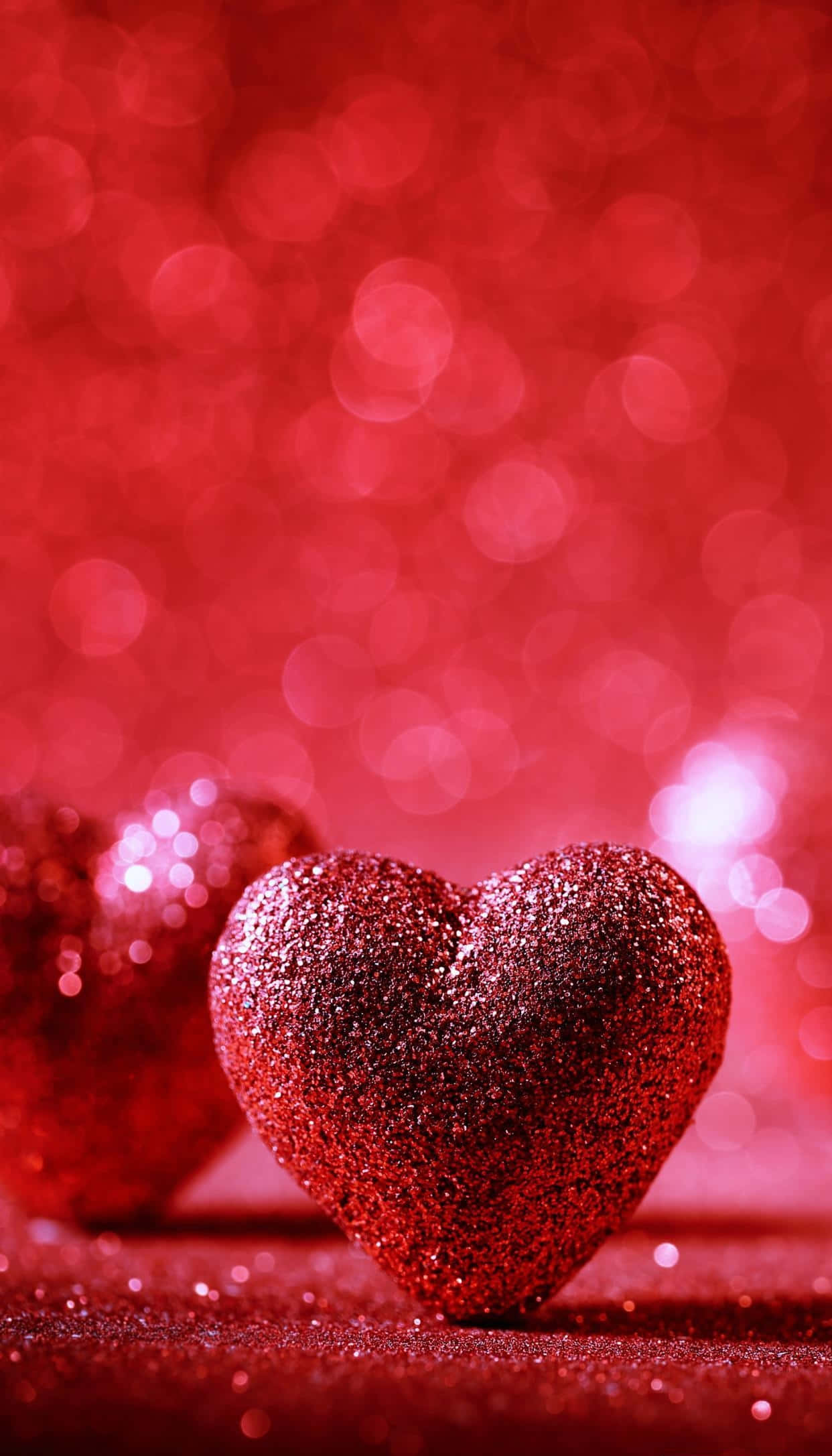 Red Glitter, glittering red heart, sparkly surface, Full HD Phone Wallpaper