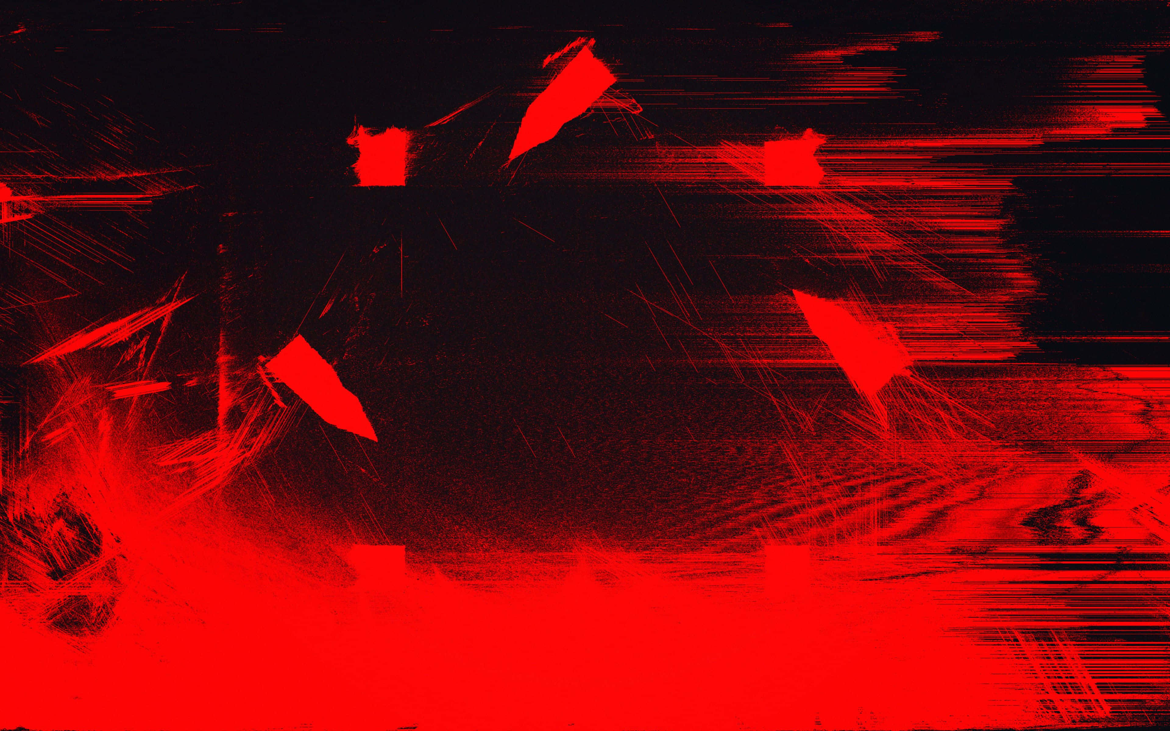 Red Grunge, vibrant red, glitch art shards, 4K Desktop Wallpaper