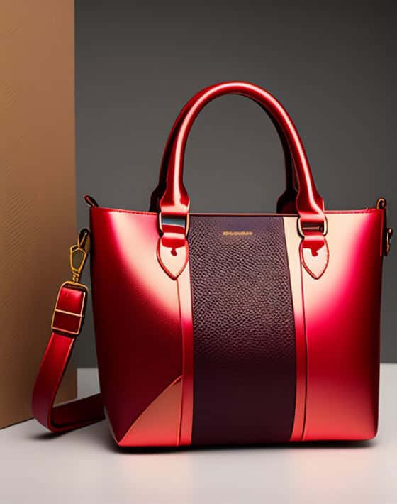 red handbag, glossy surface, textured burgundy stripe, SD Phone Wallpaper
