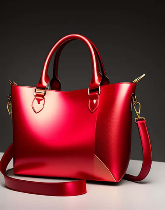 red handbag, glossy red handbag, gold hardware, SD Phone Wallpaper