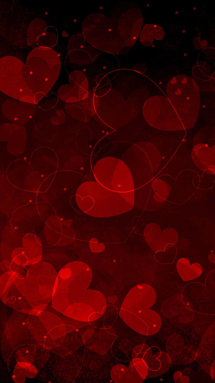 Red Heart, glowing outlines, bokeh effects, HD Phone Wallpaper