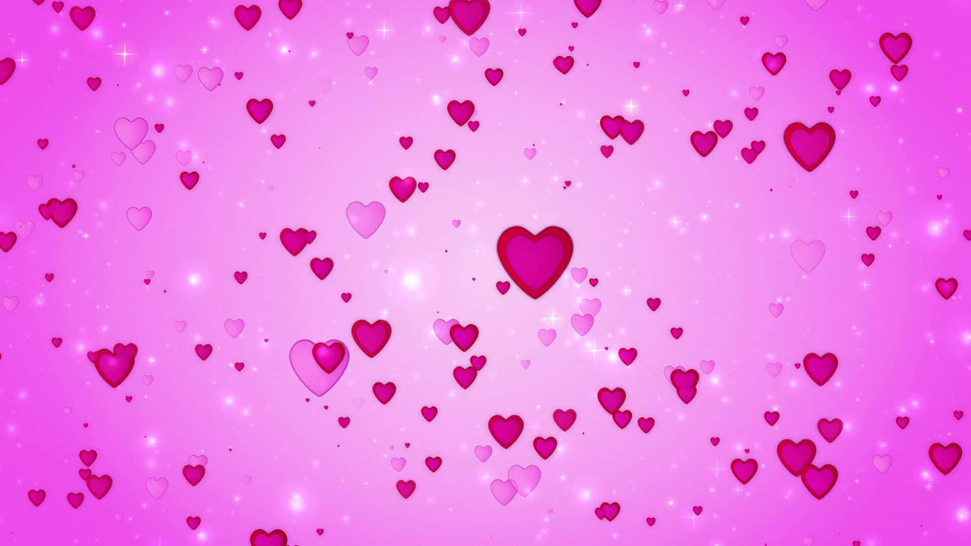 red heart, vibrant pink, floating hearts, Full HD Desktop Wallpaper