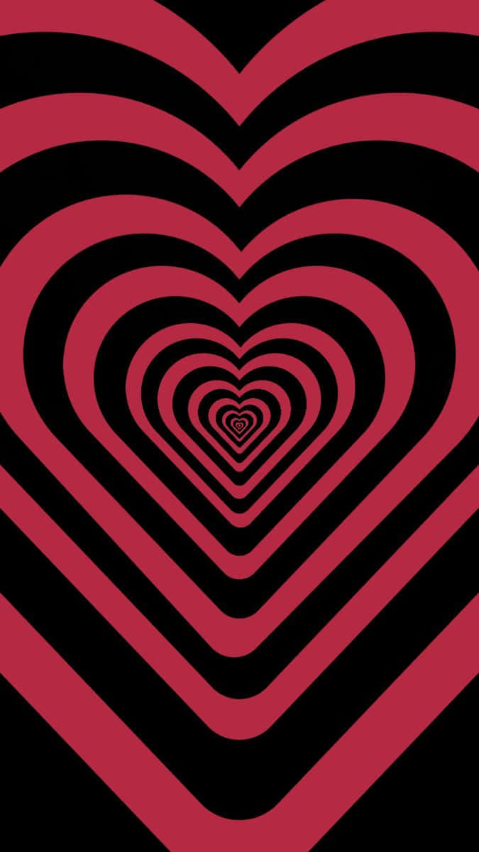 red heart, black background, vibrant red, SD Phone Wallpaper