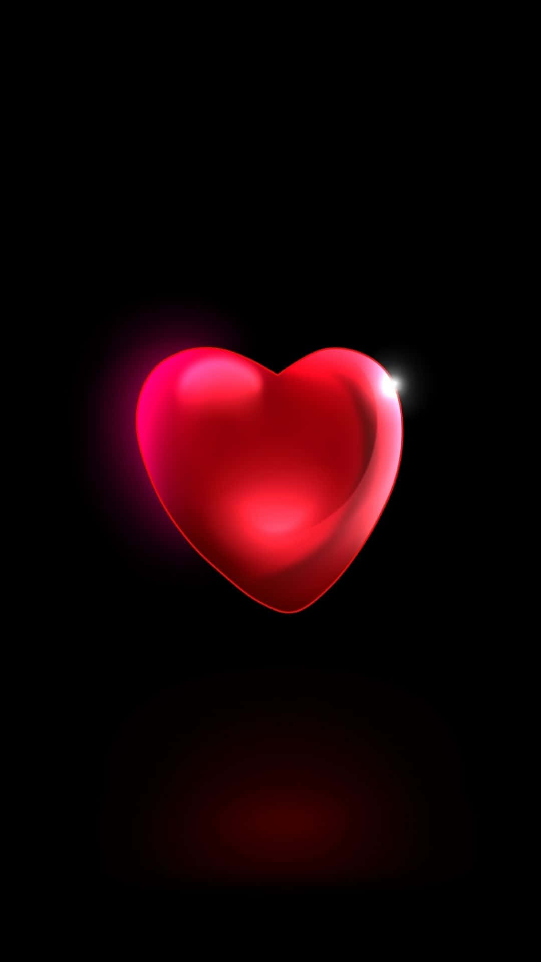 Red Heart, glowing red heart, bright highlight, Full HD Phone Wallpaper