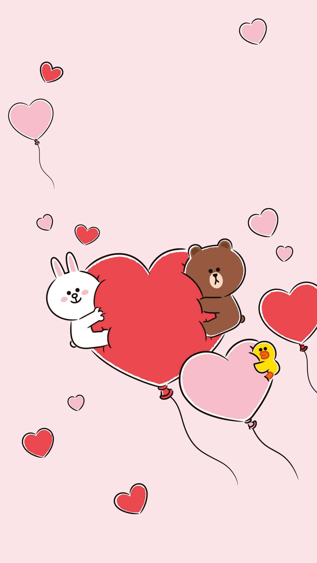 Red Heart, bear, duck, Full HD Phone Wallpaper