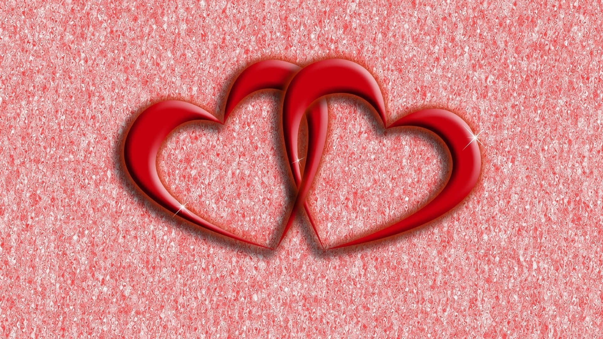 Red Heart, glossy red hearts, sparkling pink glitter background, Full HD Desktop Wallpaper
