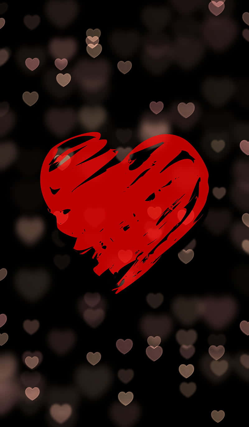 Red Heart, red brushstroke heart, soft blurred hearts, HD Phone Wallpaper