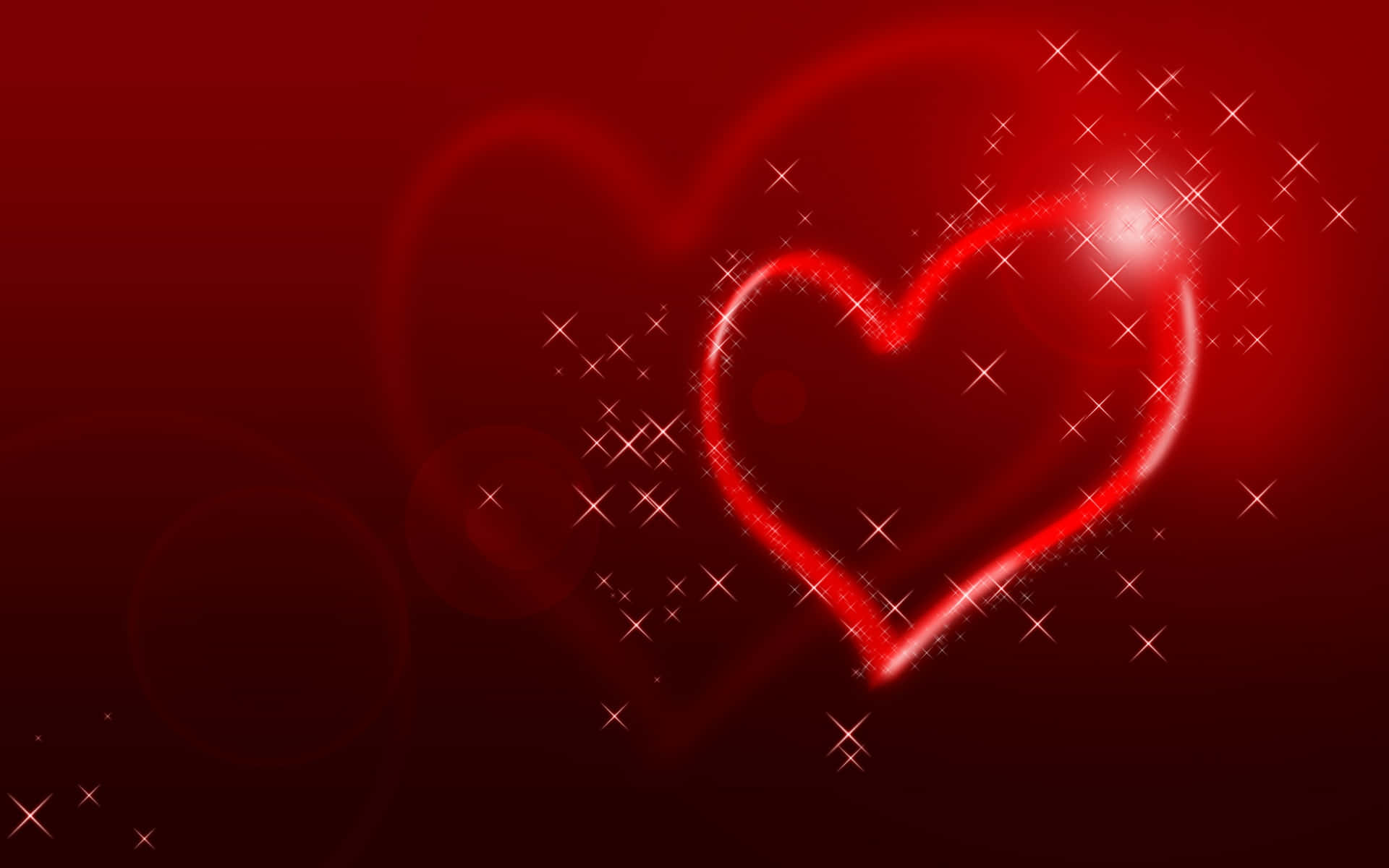 Red Heart, glowing red heart, sparkling light, Full HD Desktop Wallpaper